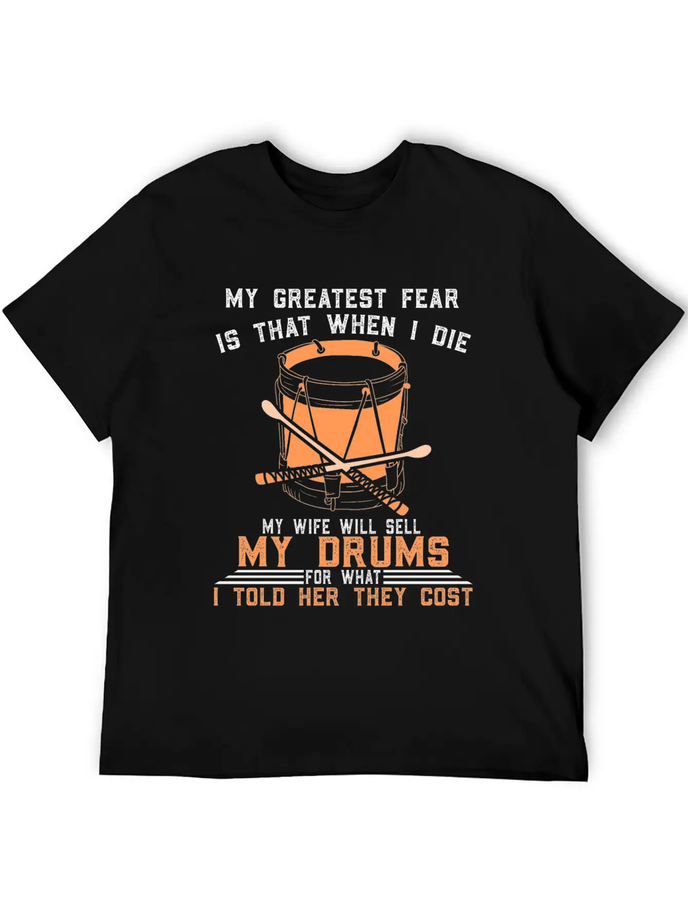 Drums Drummer Drum Saying Drumsticks Relaxed Everyday Tee – Lightweight And Durable Cotton