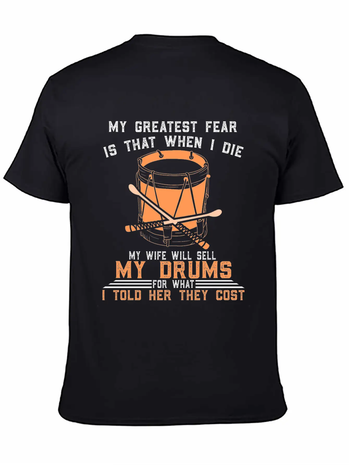 Drums Drummer Drum Saying Drumsticks Relaxed Everyday Tee – Lightweight And Durable Cotton