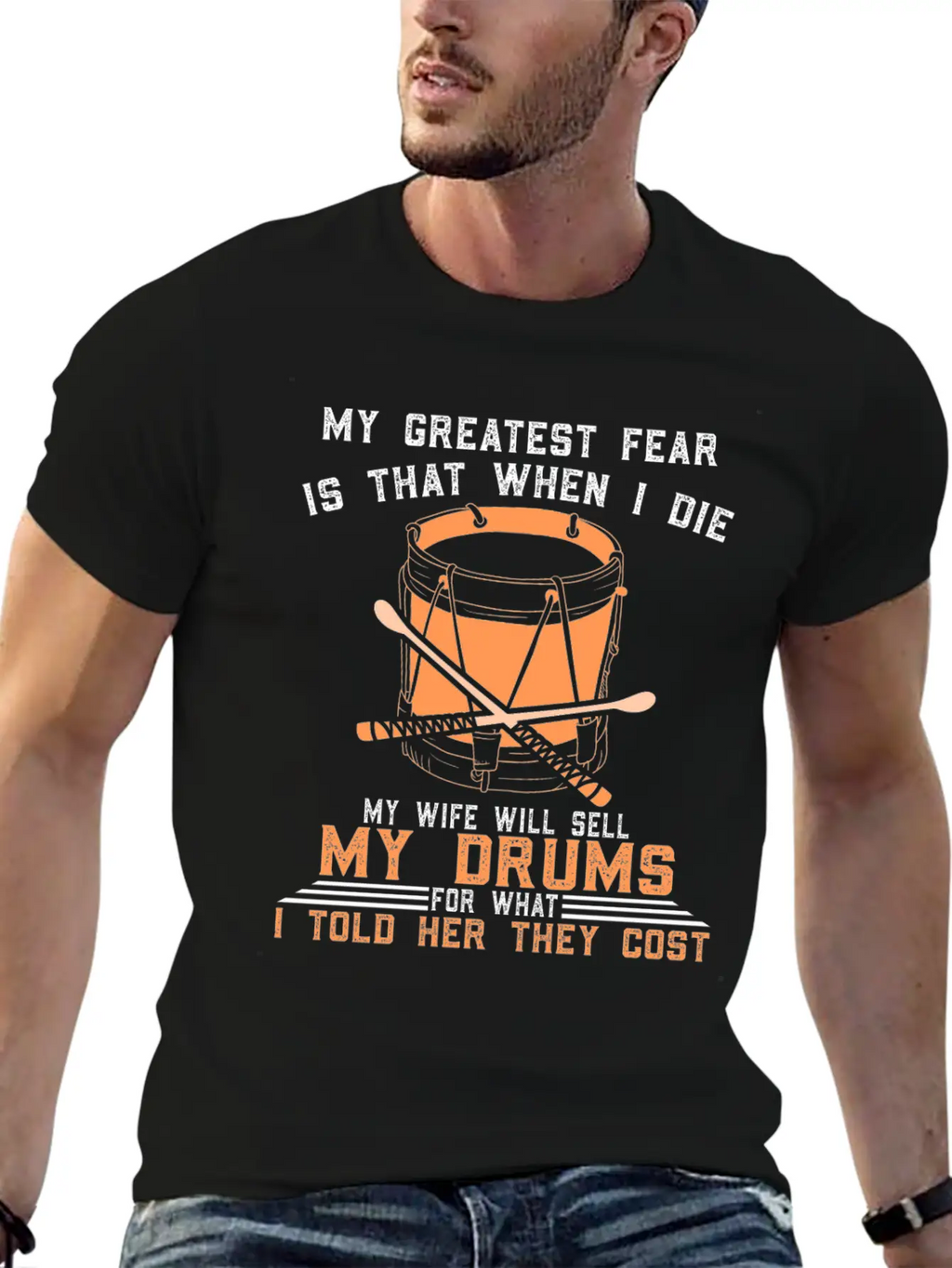Drums Drummer Drum Saying Drumsticks Relaxed Everyday Tee – Lightweight And Durable Cotton