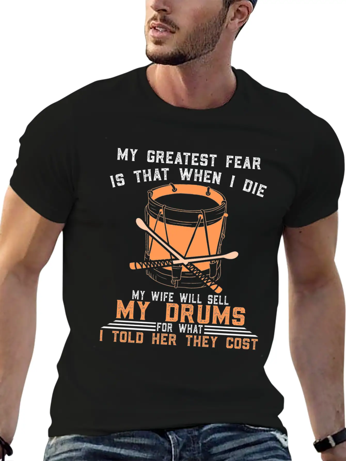 Drums Drummer Drum Saying Drumsticks Relaxed Everyday Tee – Lightweight And Durable Cotton