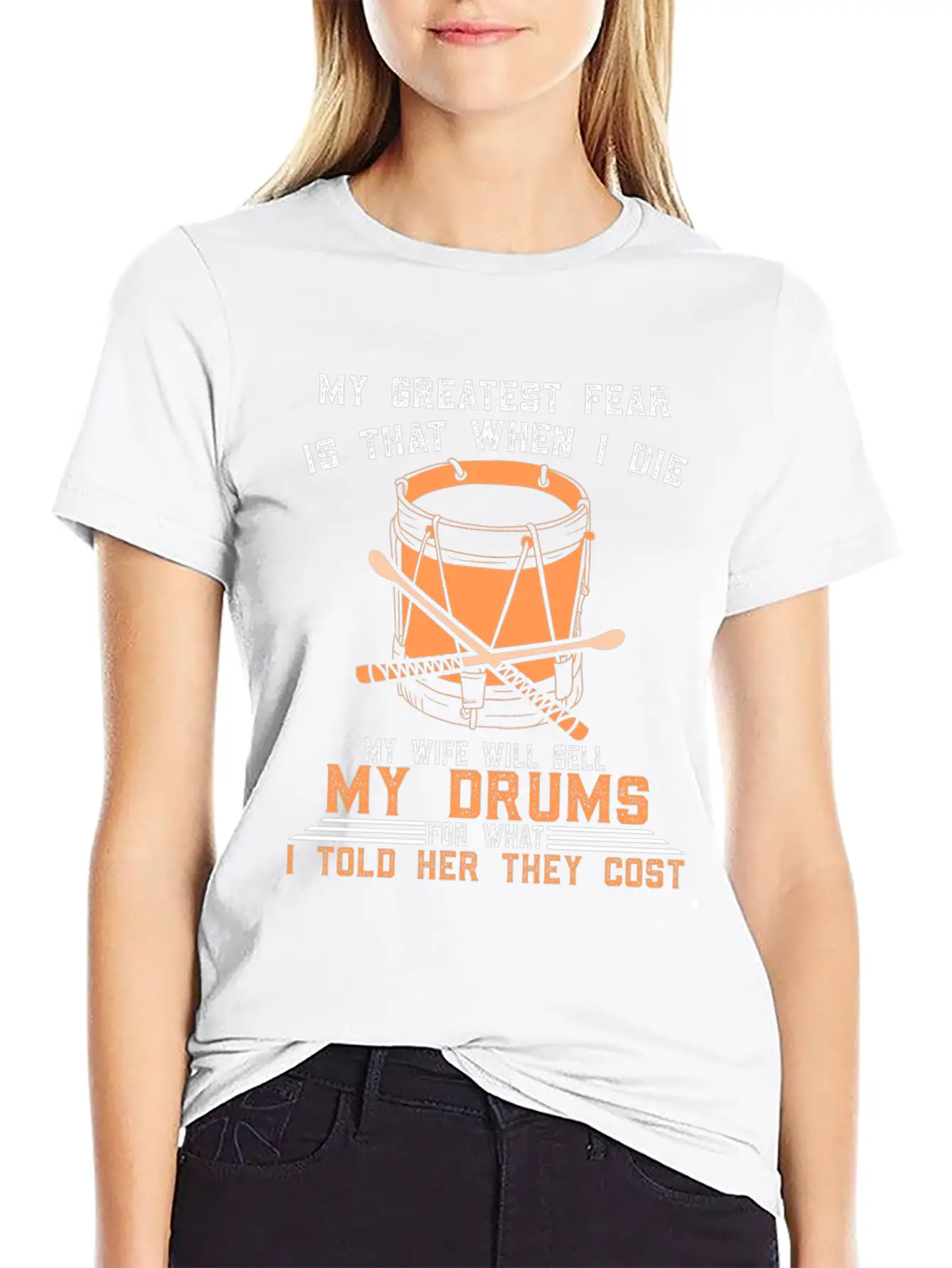 Drums Drummer Drum Saying Drumsticks Relaxed Everyday Tee – Lightweight And Durable Cotton