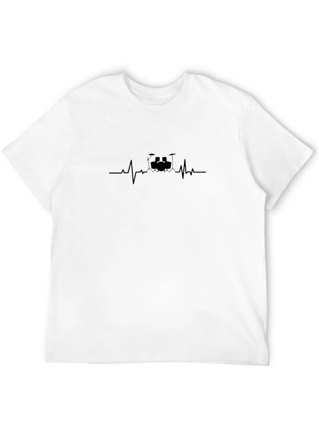 Drumset Heartbeat Drummer Stylish Everyday T-Shirt – Unisex Basic Cotton Tee