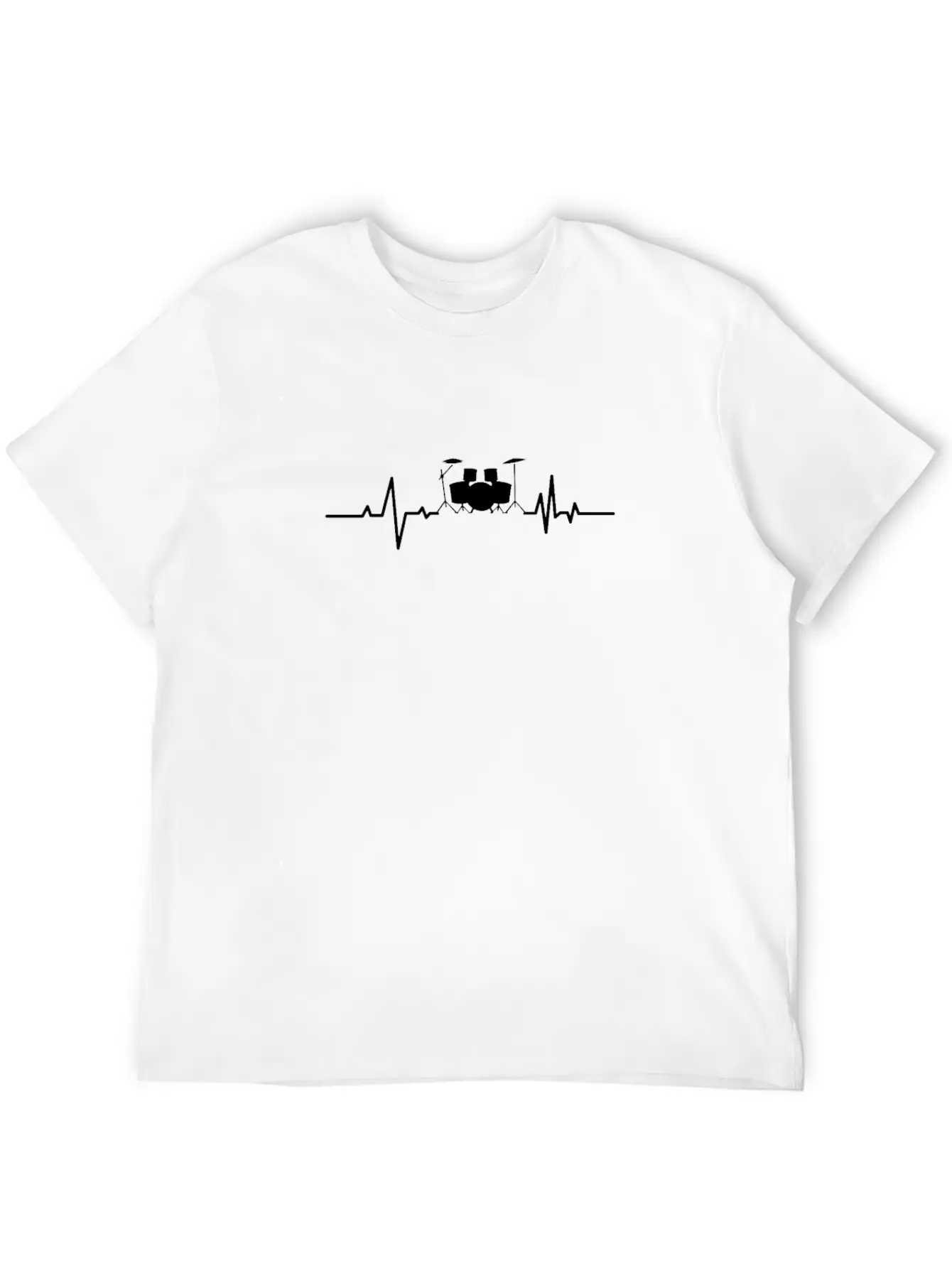 Drumset Heartbeat Drummer Stylish Everyday T-Shirt – Unisex Basic Cotton Tee