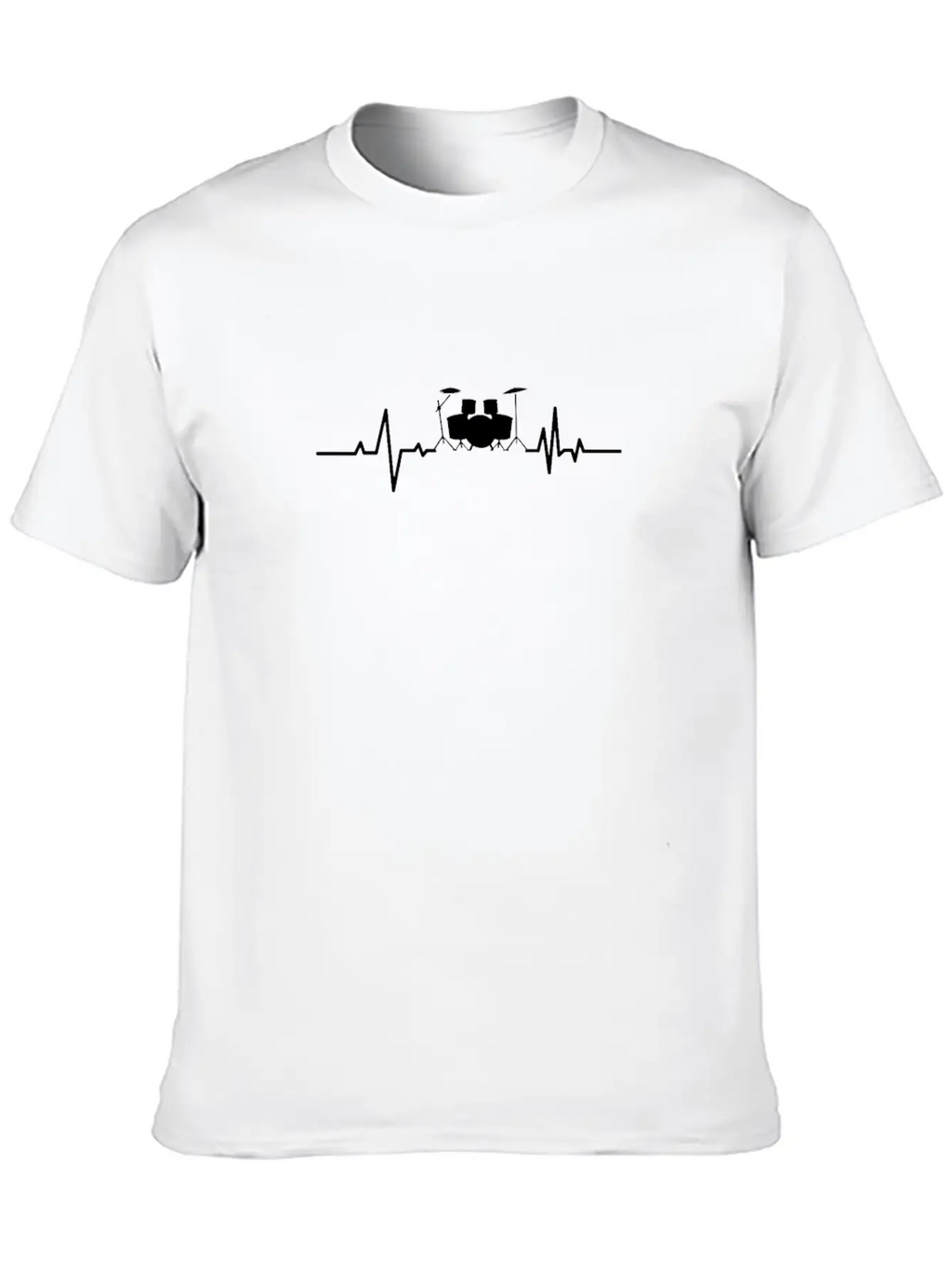 Drumset Heartbeat Drummer Stylish Everyday T-Shirt – Unisex Basic Cotton Tee