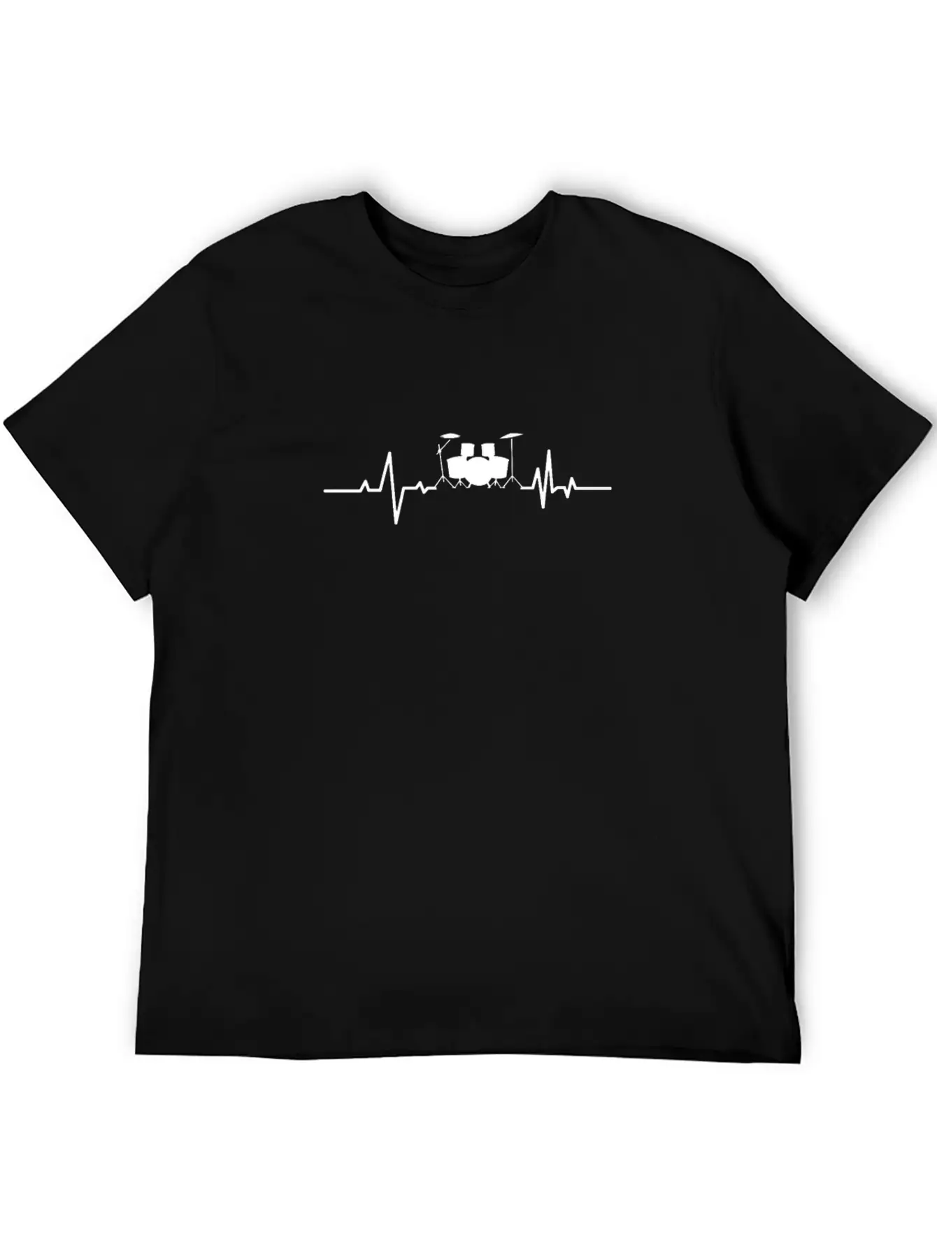 Drumset Heartbeat Drummer Stylish Everyday T-Shirt – Unisex Basic Cotton Tee