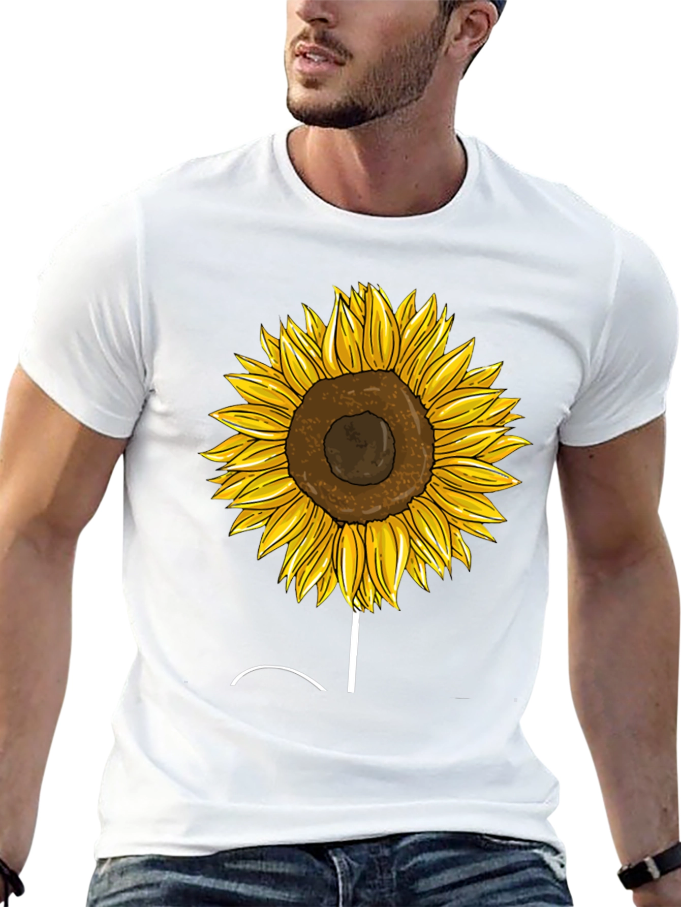 Sunflower Graphic Tee - Trendy Black T-Shirt