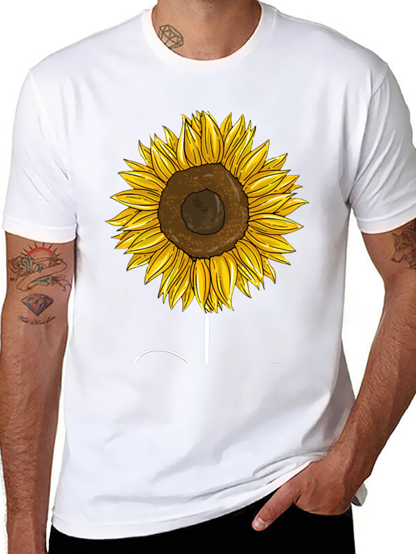 Sunflower Graphic Tee - Trendy Black T-Shirt