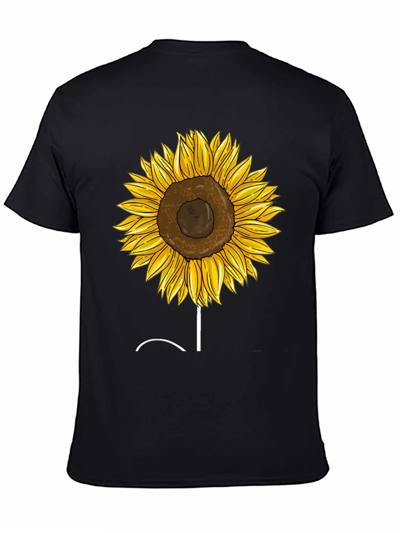 Sunflower Graphic Tee - Trendy Black T-Shirt
