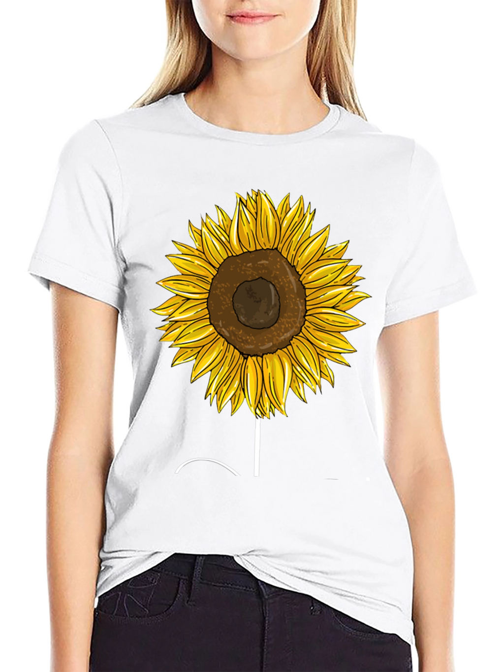 Sunflower Graphic Tee - Trendy Black T-Shirt
