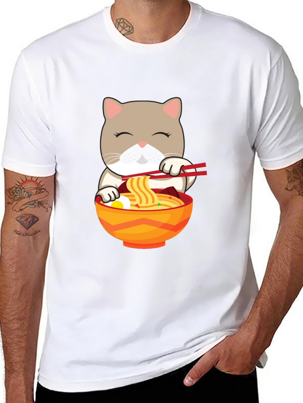 Cat Ramen T-Shirt - Cute Noodle Lover Tee