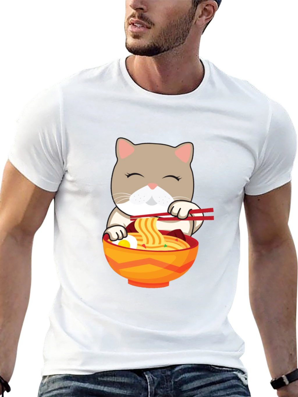 Cat Ramen T-Shirt - Cute Noodle Lover Tee