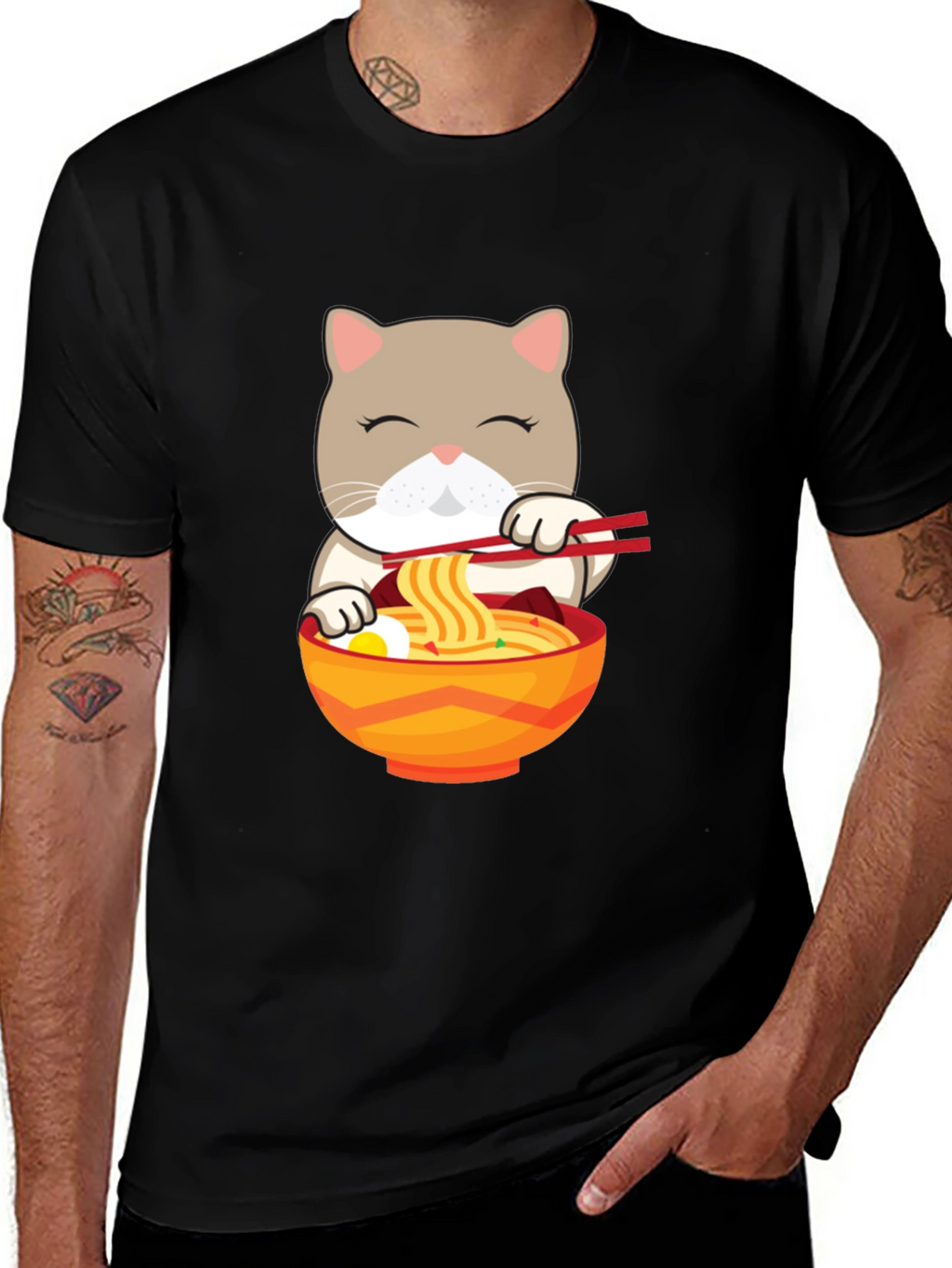 Cat Ramen T-Shirt - Cute Noodle Lover Tee