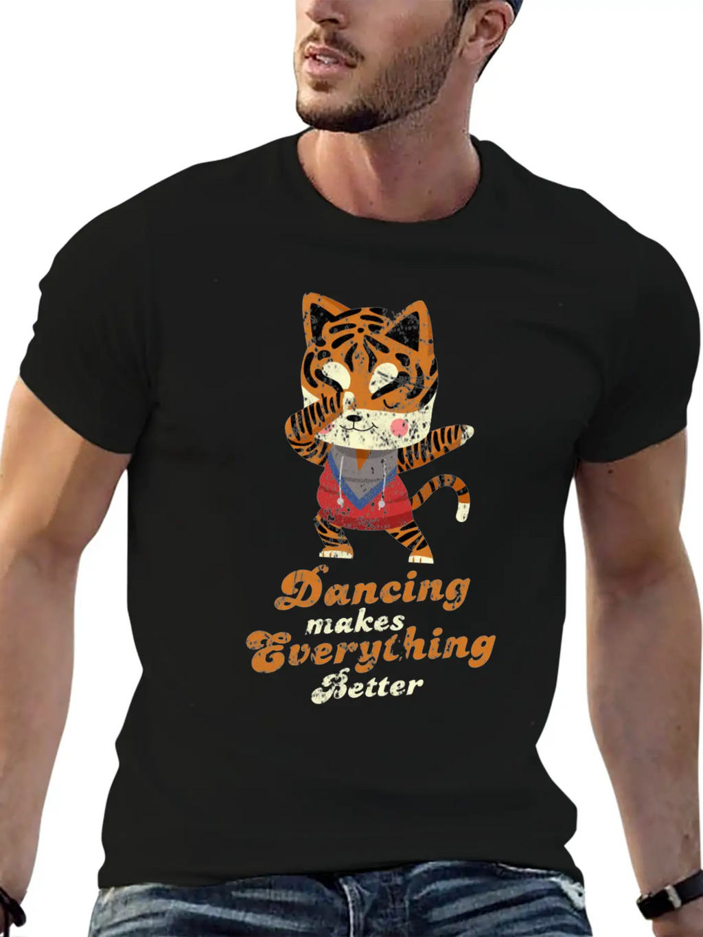 Dubbing Tiger Breathable Soft Cotton T-Shirt – Timeless Casual Look