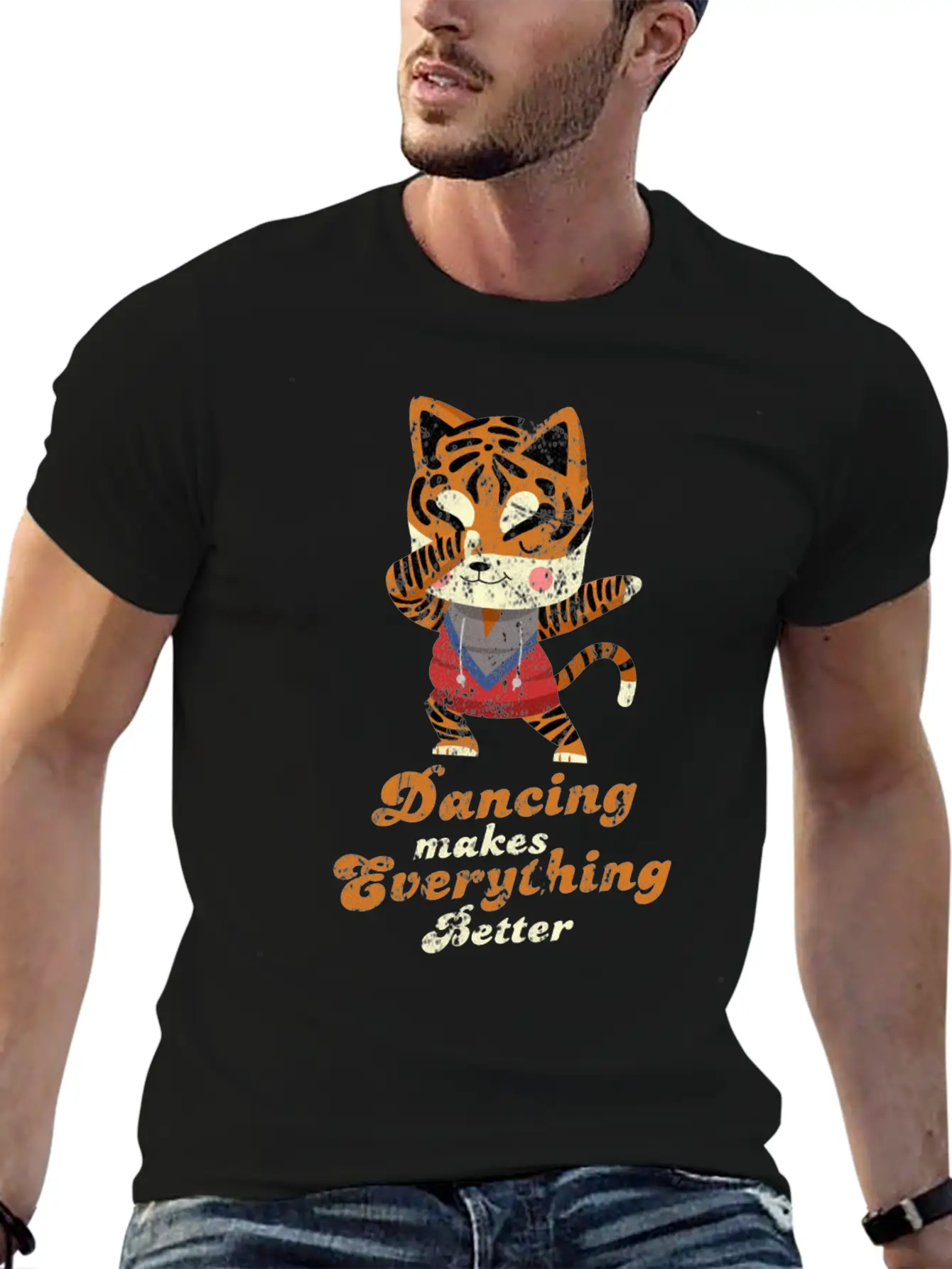 Dubbing Tiger Breathable Soft Cotton T-Shirt – Timeless Casual Look