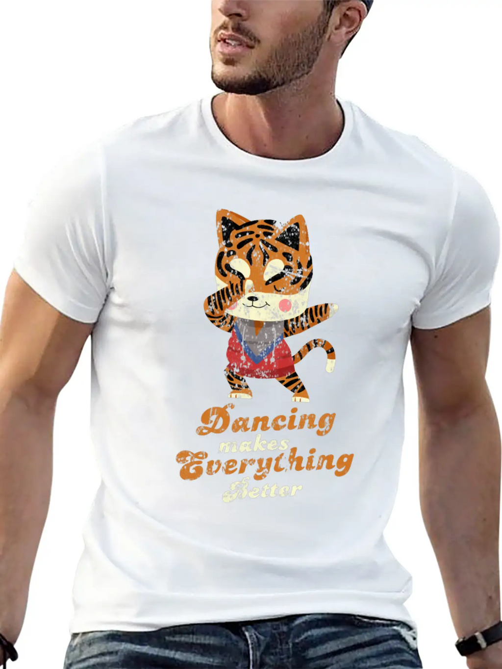 Dubbing Tiger Breathable Soft Cotton T-Shirt – Timeless Casual Look