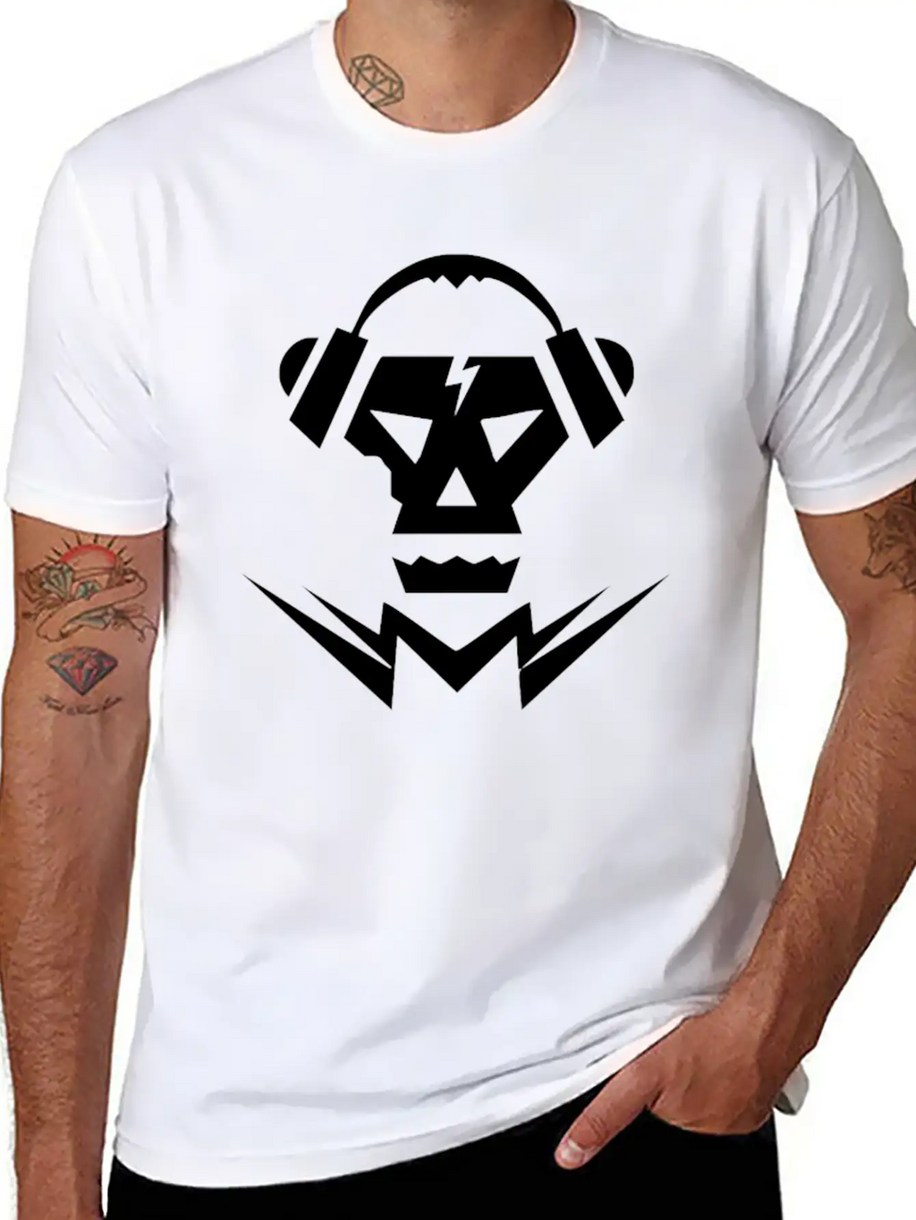 Dubstep Music Logo Skull Basic Graphic T-Shirt – Daily Comfort In Soft Cotton