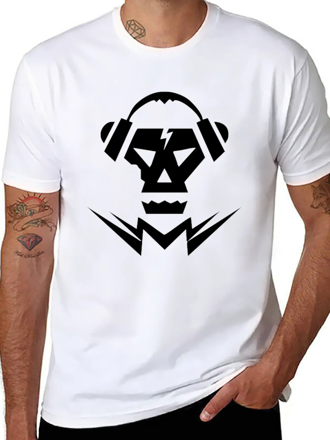 Dubstep Music Logo Skull Basic Graphic T-Shirt – Daily Comfort In Soft Cotton