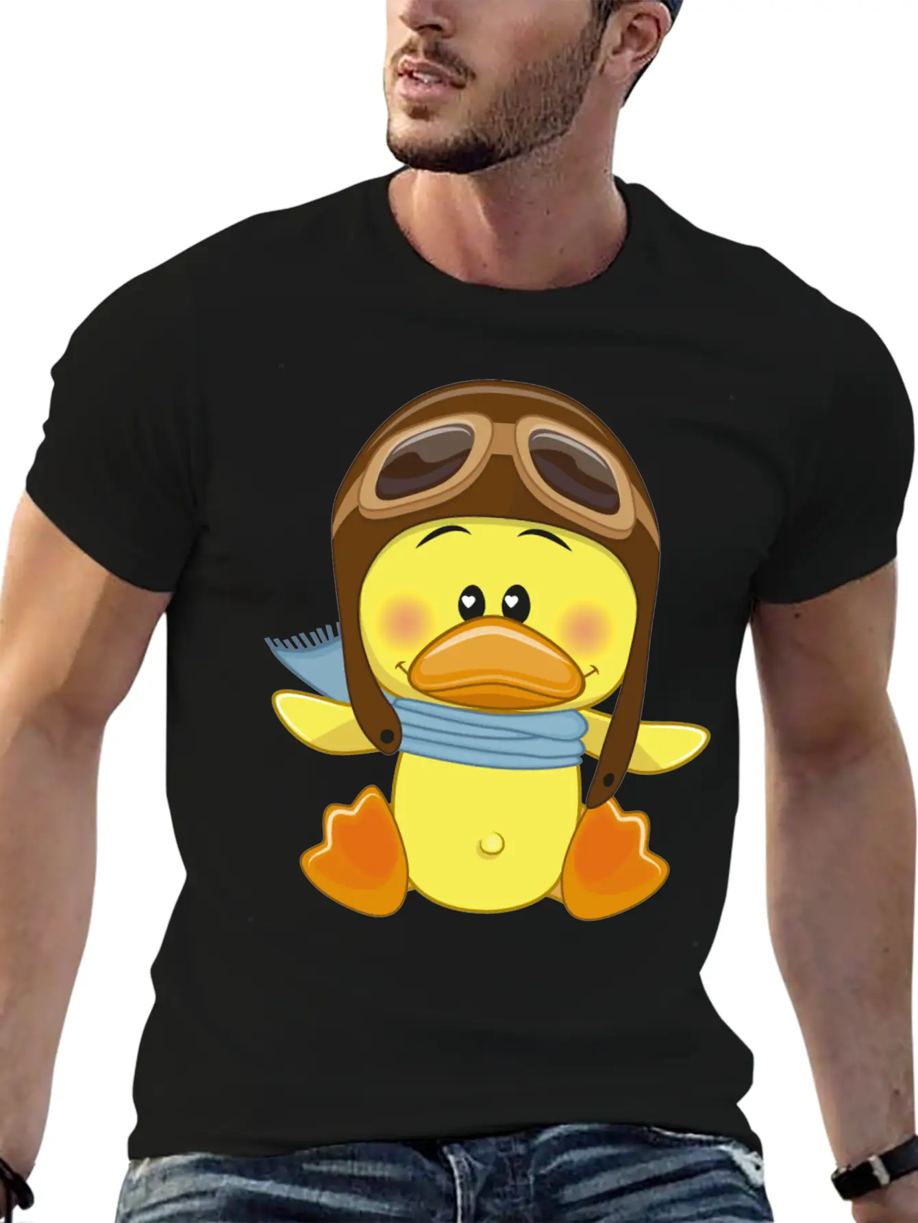 Duck-scarf-sky-pilot-navigator Stylish Everyday T-Shirt – Unisex Basic Cotton Tee