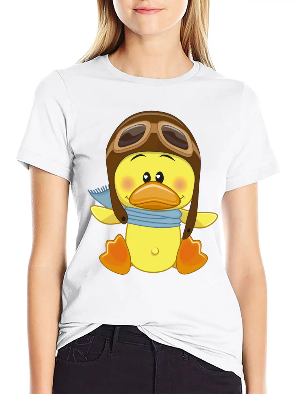 Duck-scarf-sky-pilot-navigator Stylish Everyday T-Shirt – Unisex Basic Cotton Tee