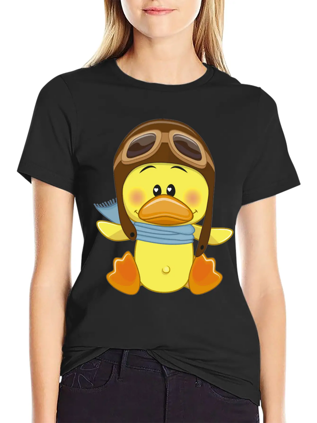 Duck-scarf-sky-pilot-navigator Stylish Everyday T-Shirt – Unisex Basic Cotton Tee
