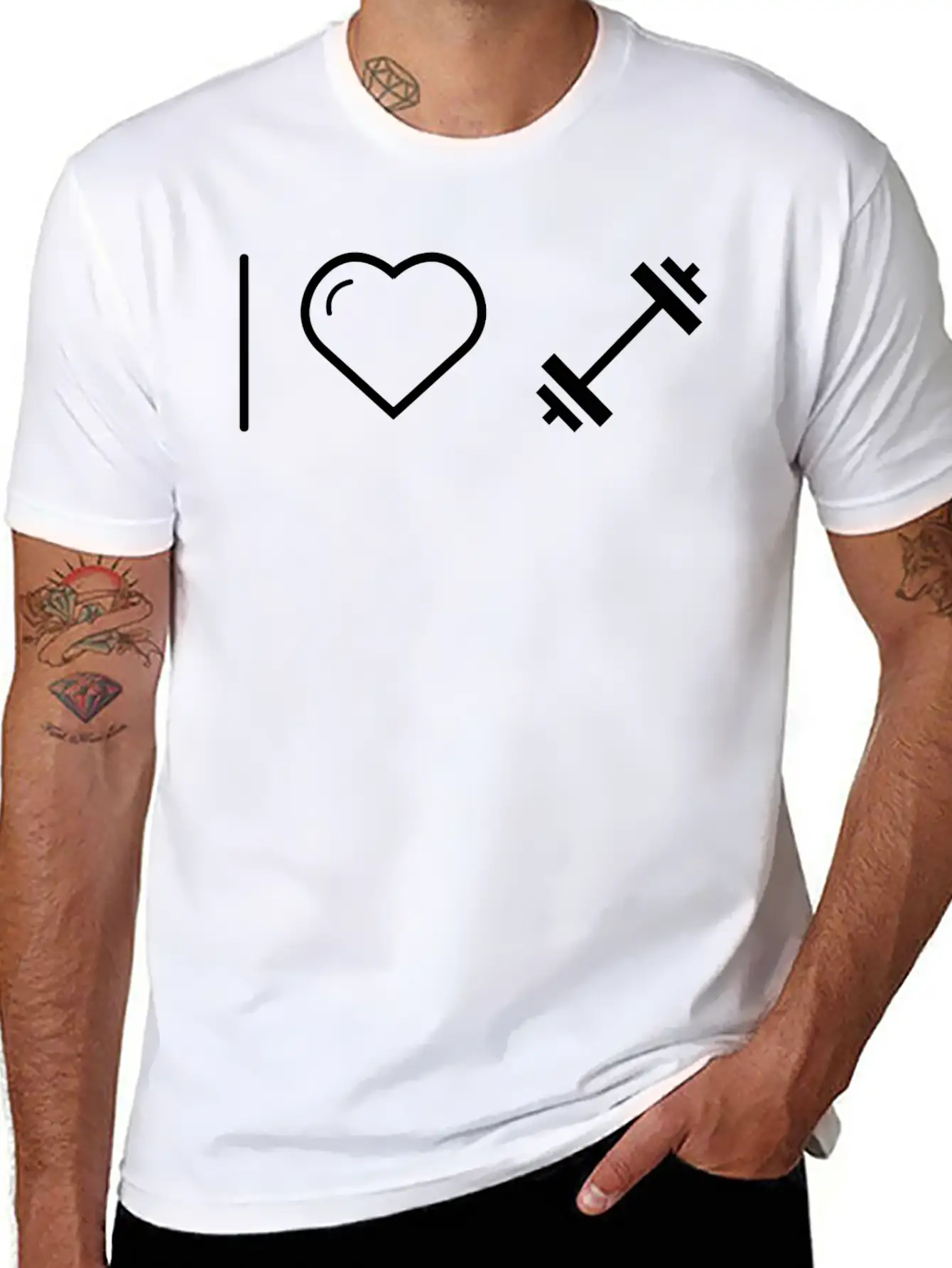 Dumbbell - I Love Dumbbell Classic Cotton Tee – Unisex Comfort For Any Season
