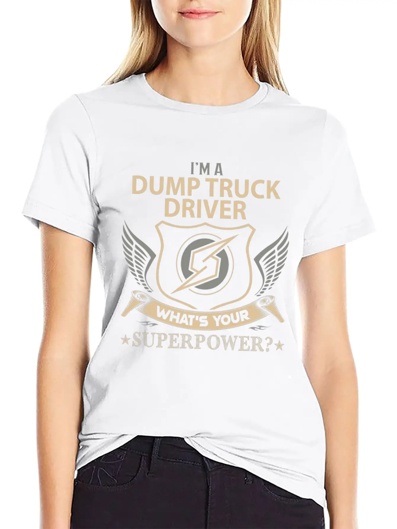 Dump Truck Driver T Shirt - Superpower Job Gift It Breathable Graphic T-Shirt – Perfect For Casual Days
