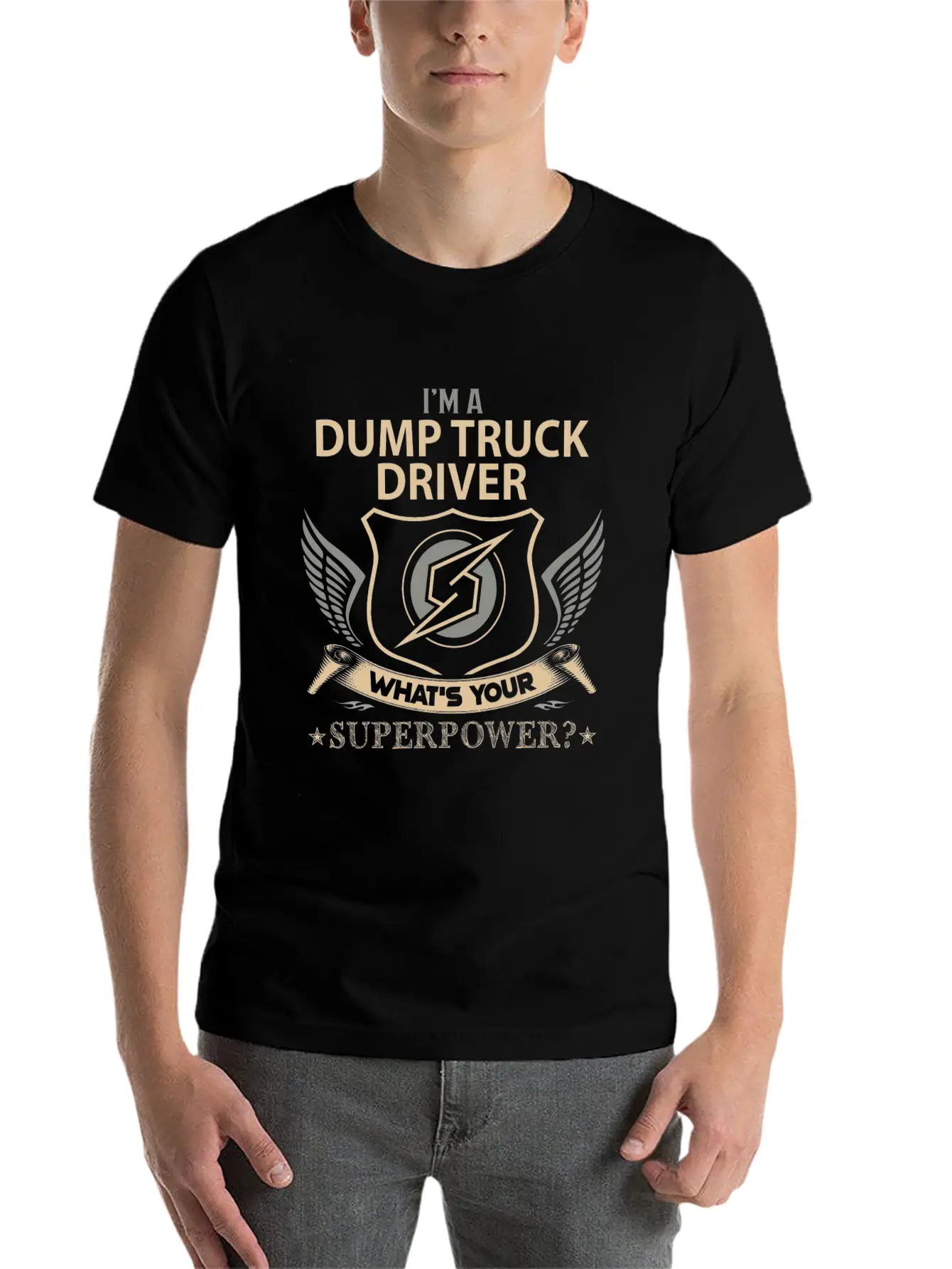 Dump Truck Driver T Shirt - Superpower Job Gift It Breathable Graphic T-Shirt – Perfect For Casual Days