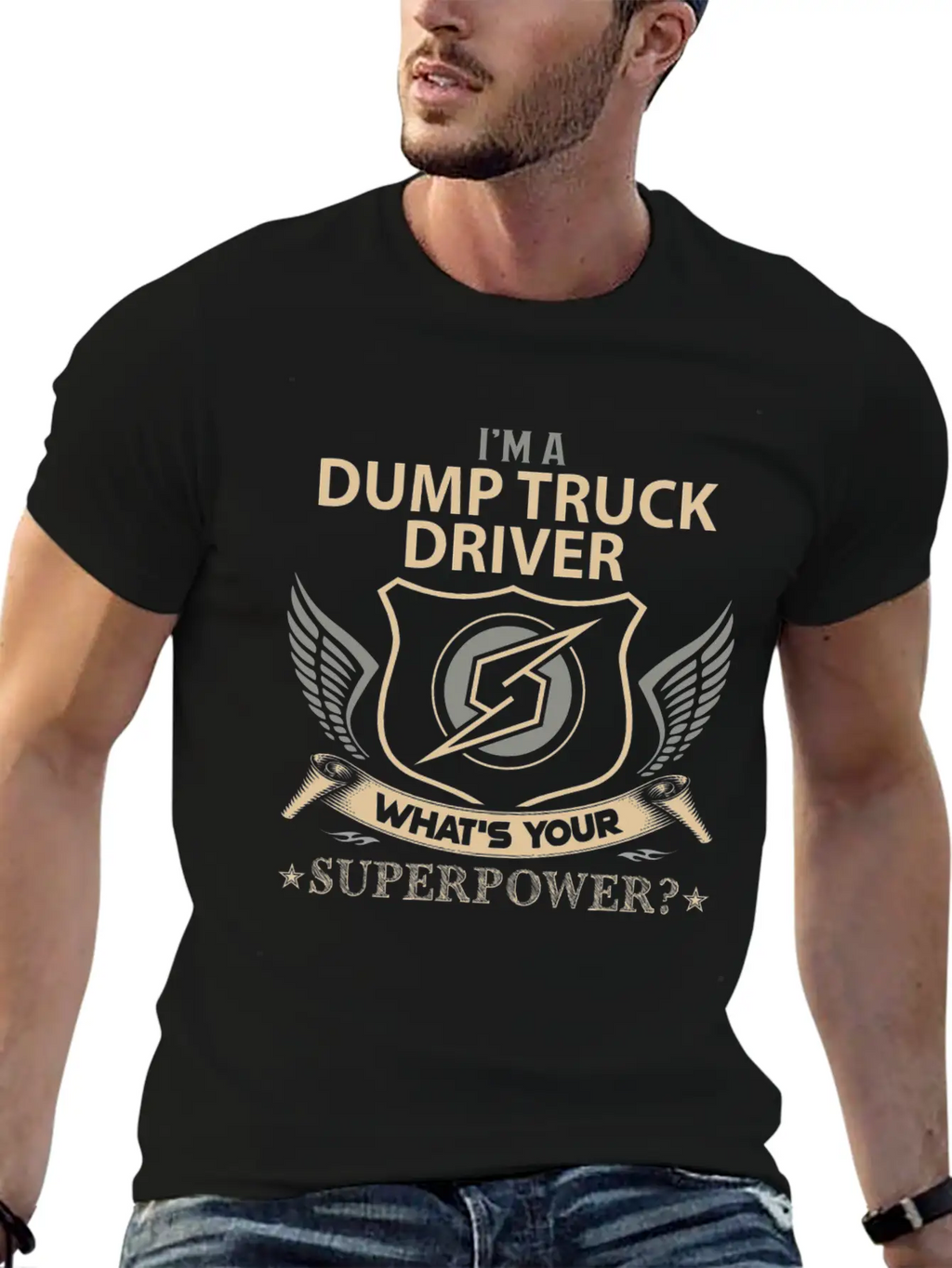 Dump Truck Driver T Shirt - Superpower Job Gift It Breathable Graphic T-Shirt – Perfect For Casual Days