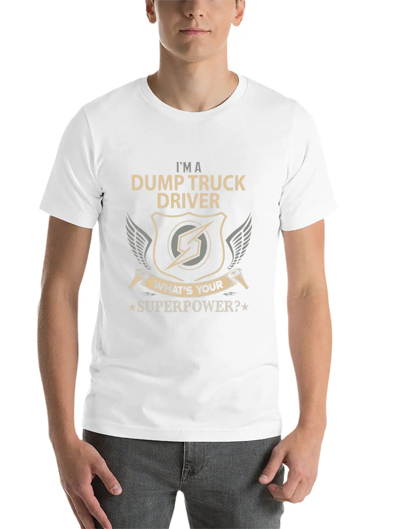 Dump Truck Driver T Shirt - Superpower Job Gift It Breathable Graphic T-Shirt – Perfect For Casual Days
