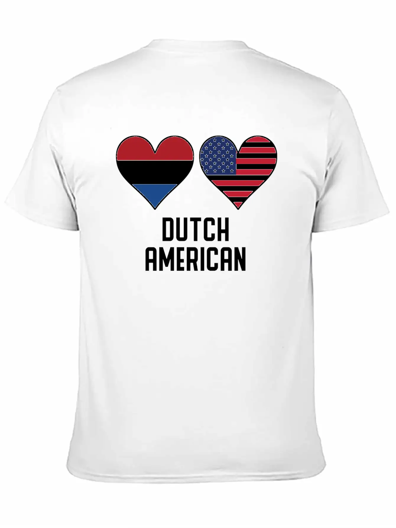 Dutch American Heart Flags Classic Cotton Tee – Unisex Comfort For Any Season