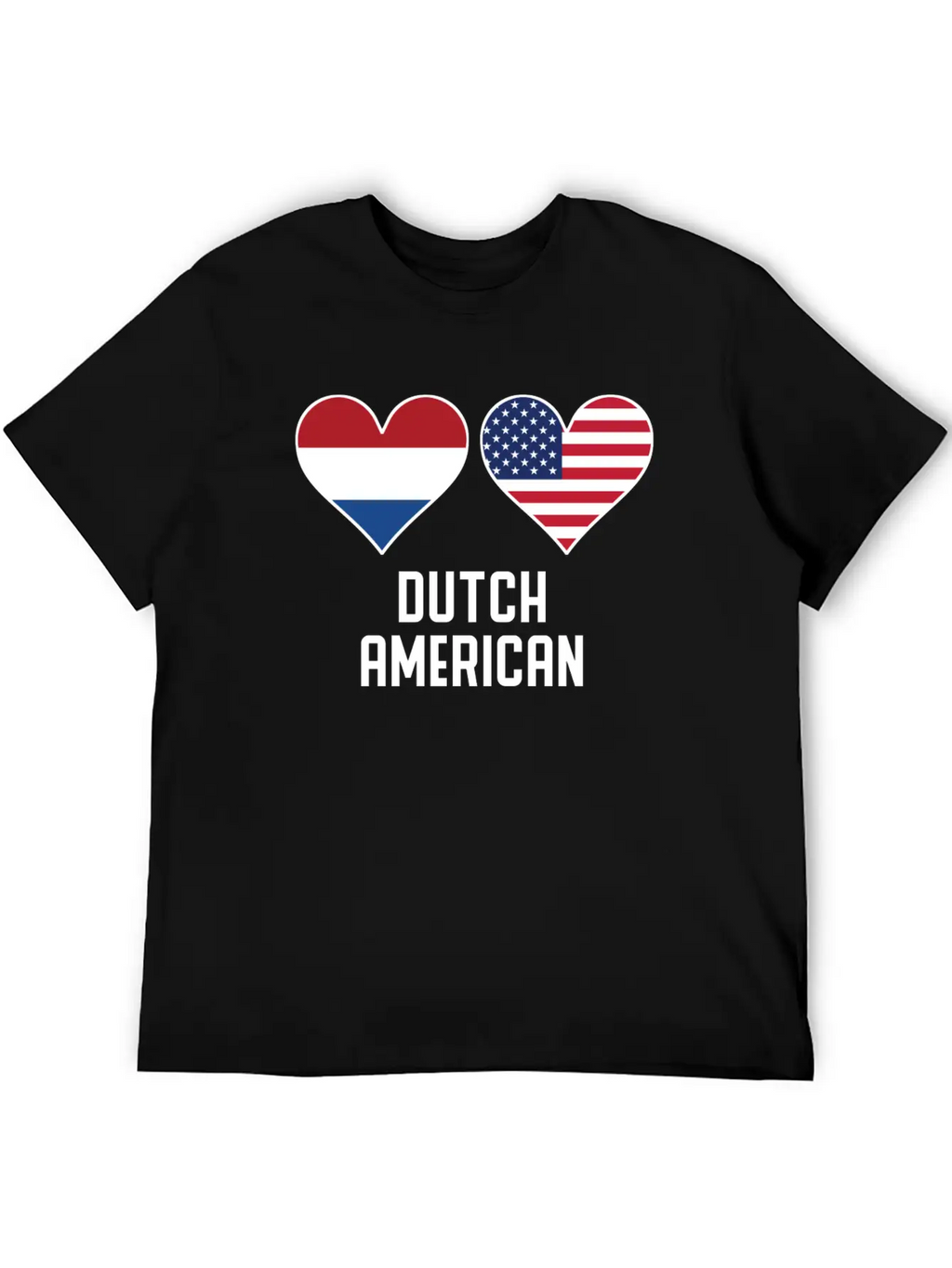 Dutch American Heart Flags Classic Cotton Tee – Unisex Comfort For Any Season
