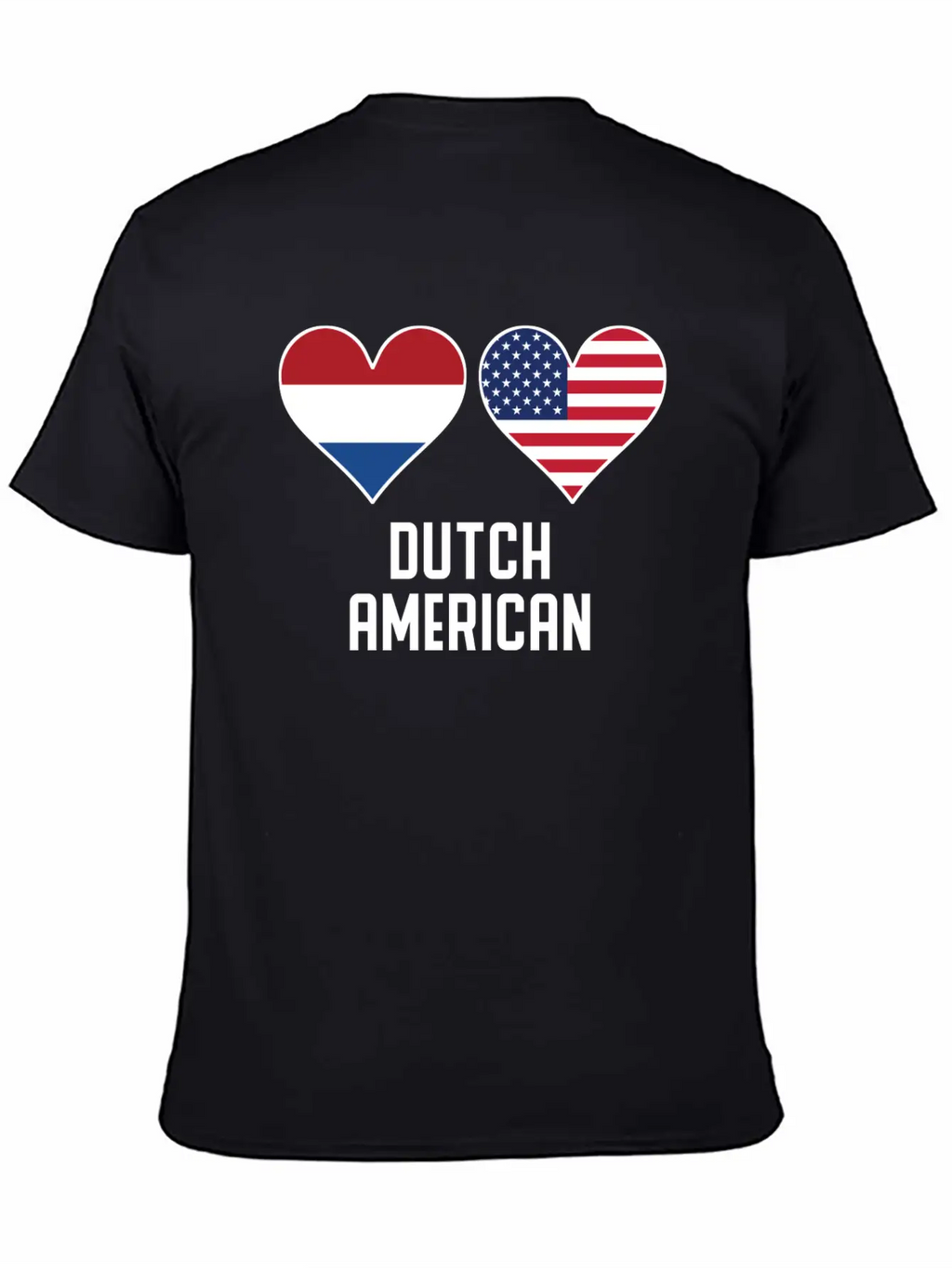 Dutch American Heart Flags Classic Cotton Tee – Unisex Comfort For Any Season
