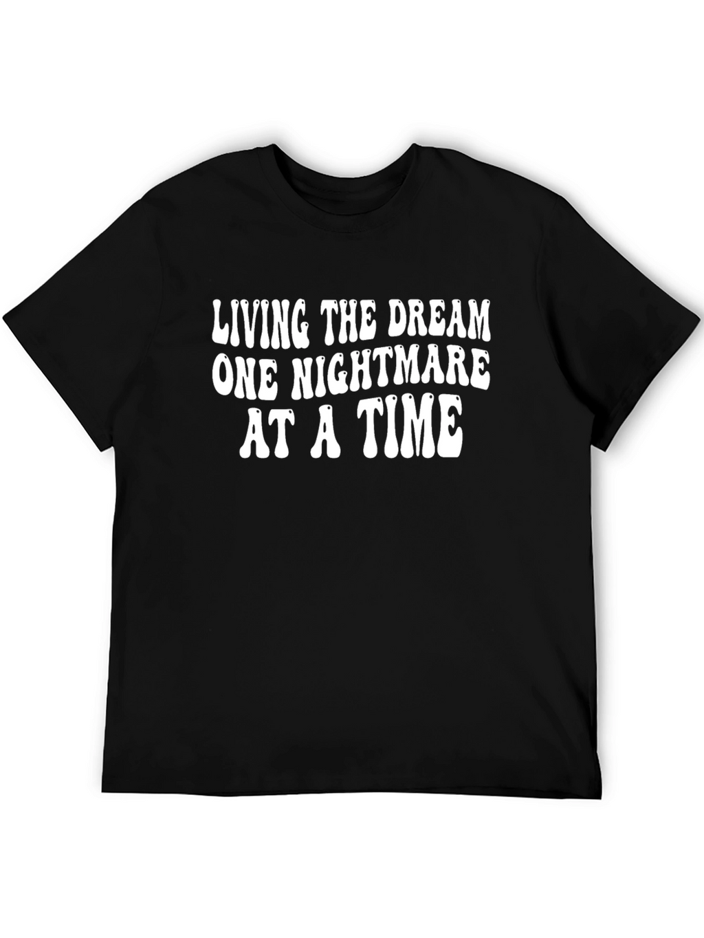 Living the Dream Graphic Tee - Black Cotton T-Shirt