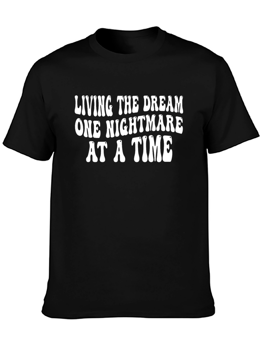 Living the Dream Graphic Tee - Black Cotton T-Shirt