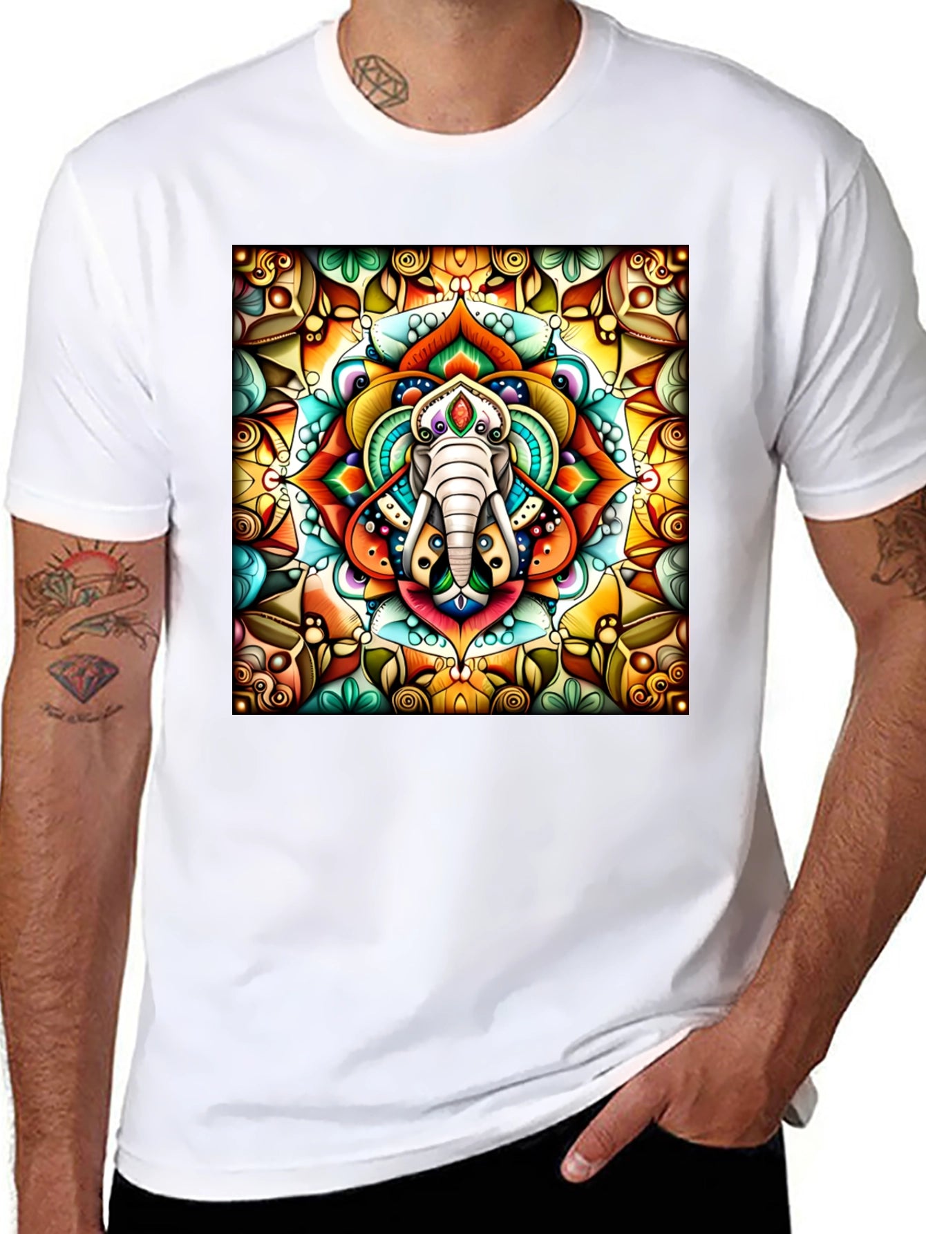 Elephant Mandala Graphic Tee