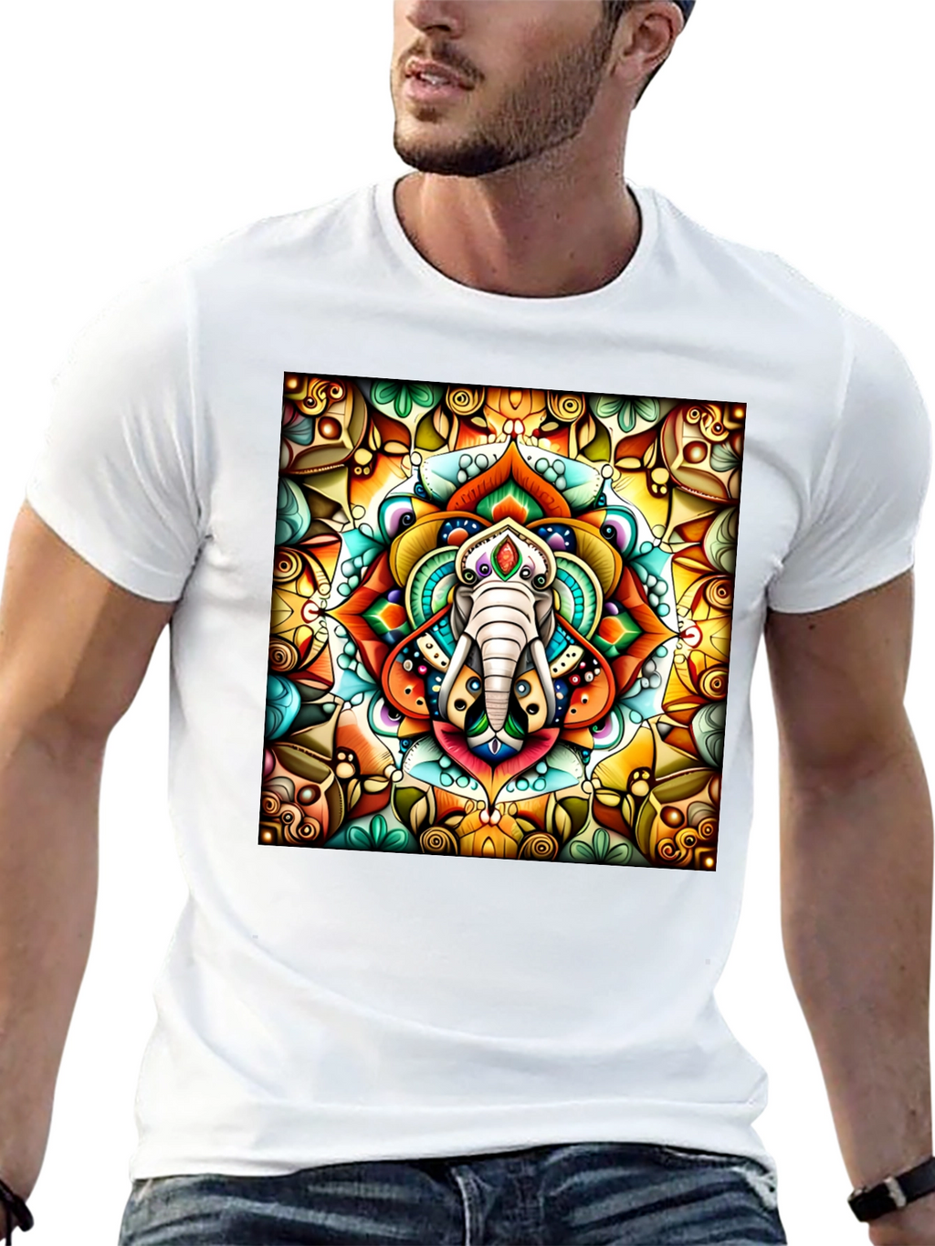 Elephant Mandala Graphic Tee