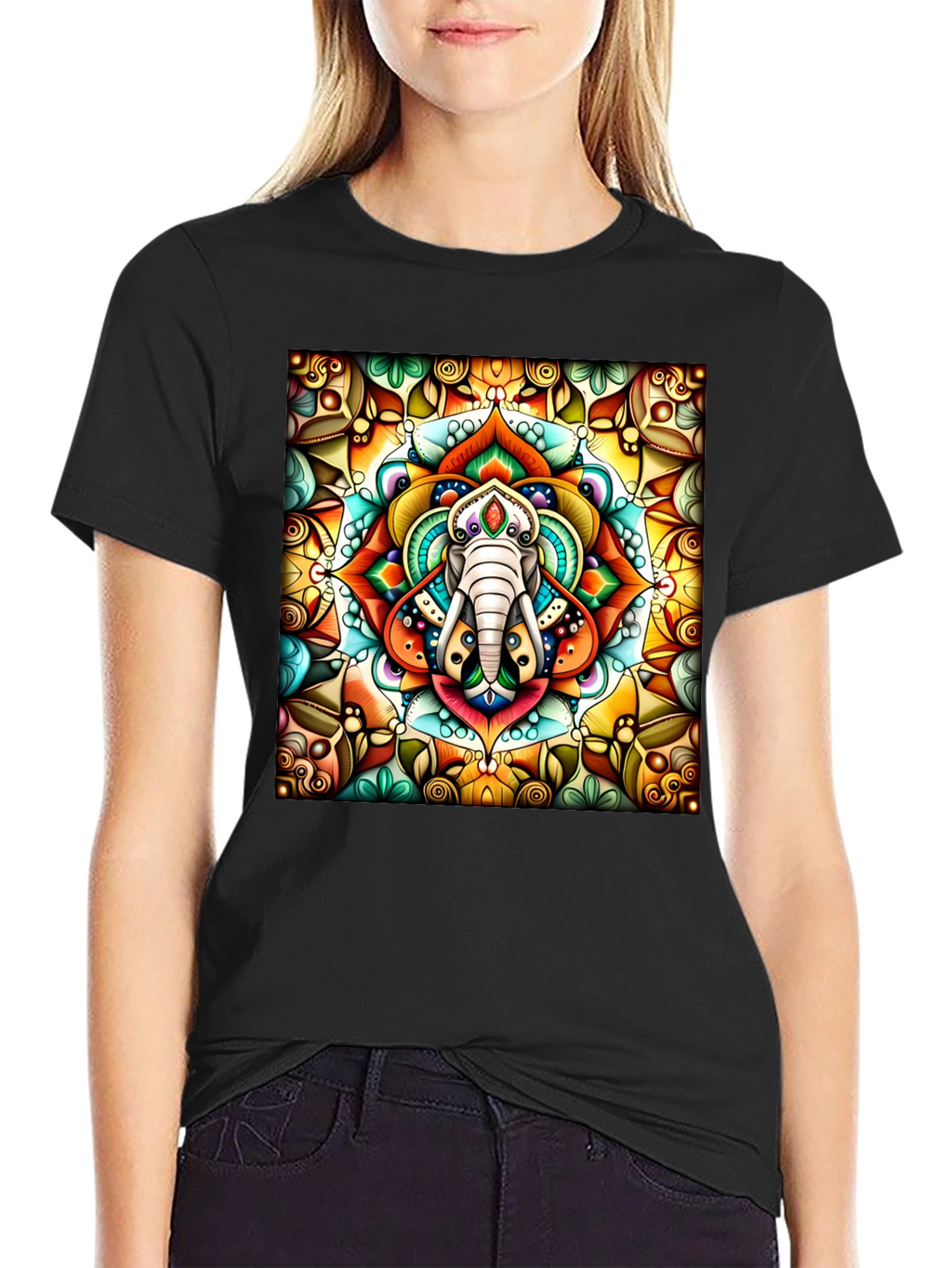 Elephant Mandala Graphic Tee