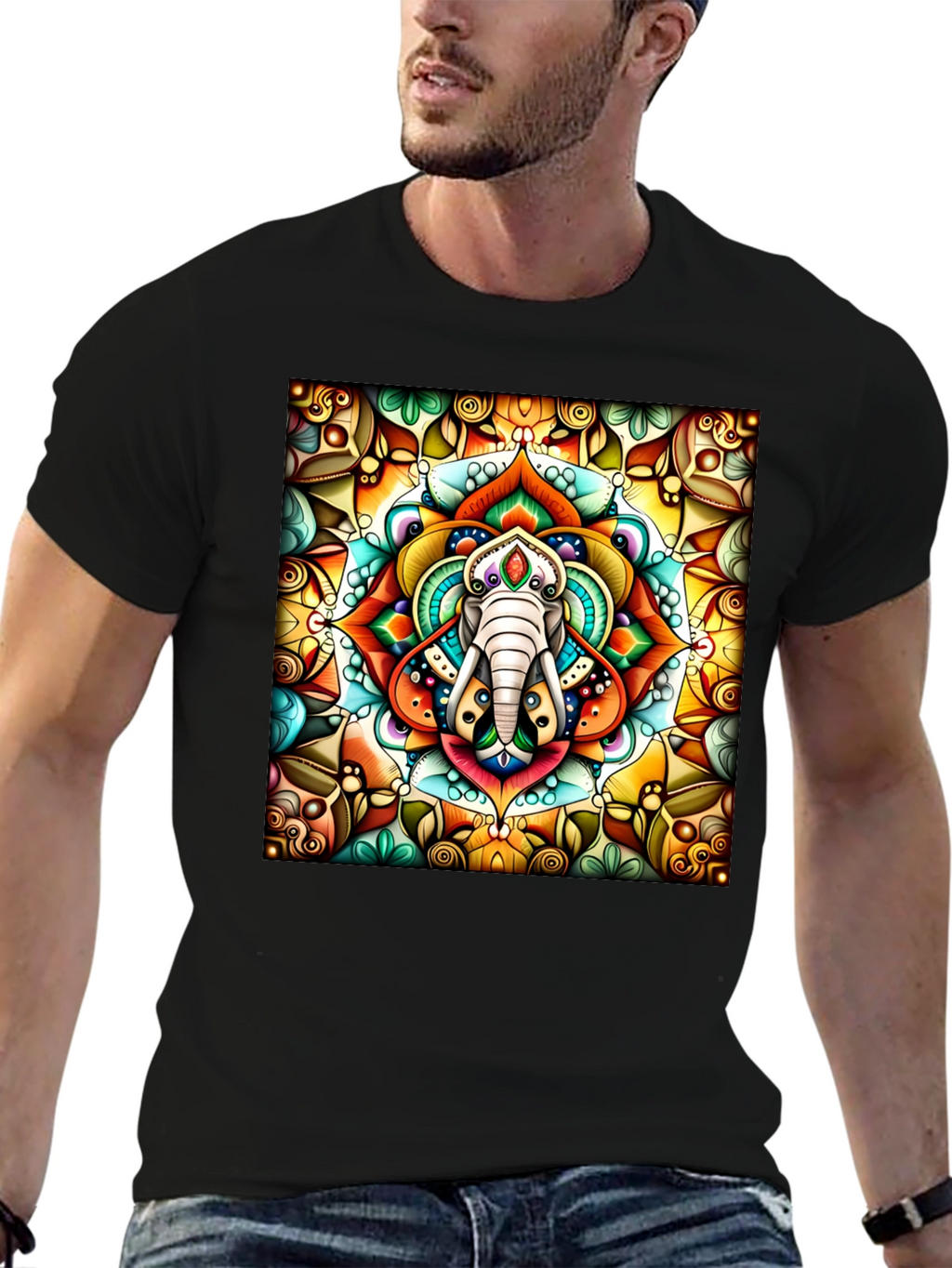 Elephant Mandala Graphic Tee
