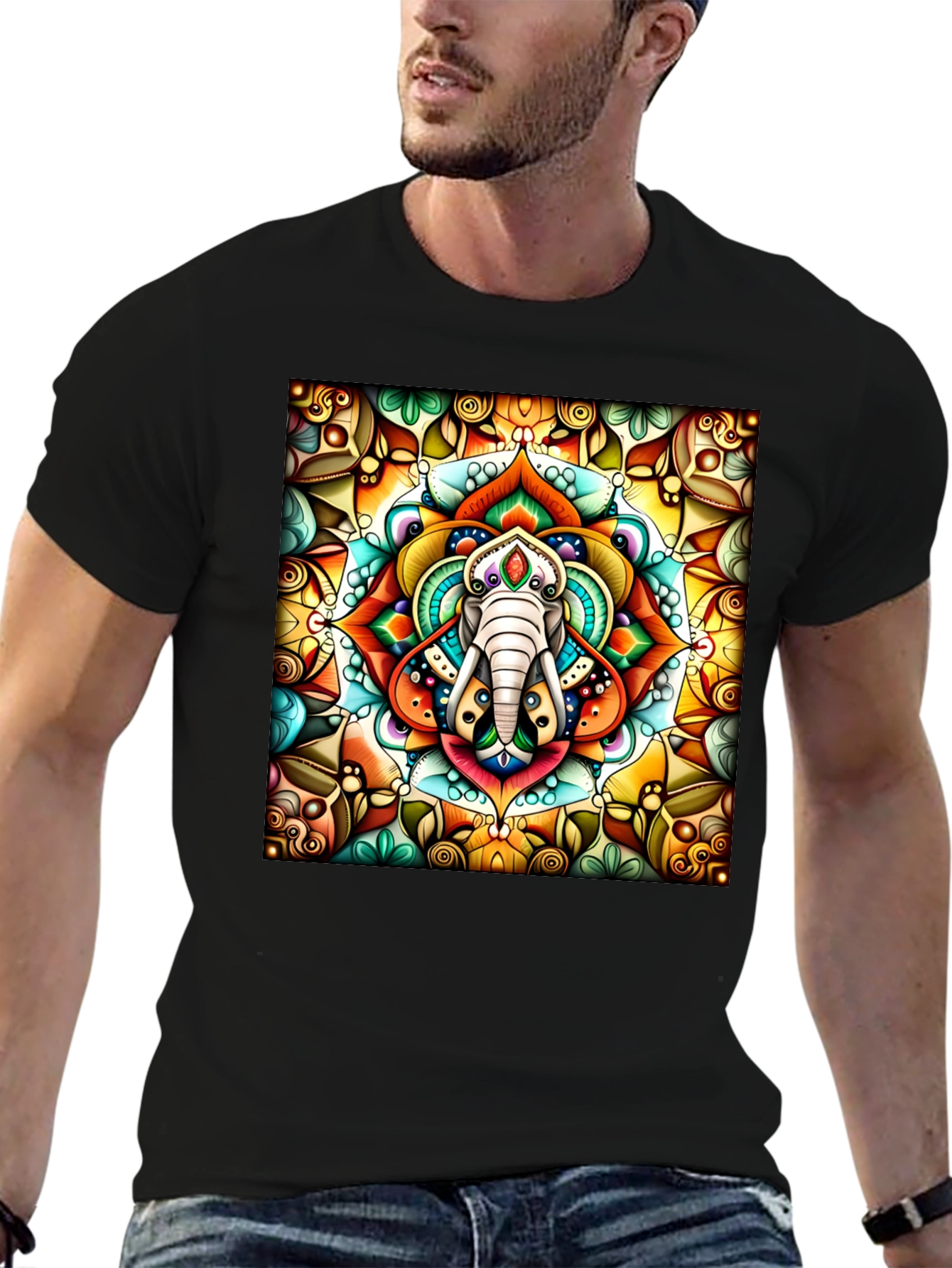 Elephant Mandala Graphic Tee