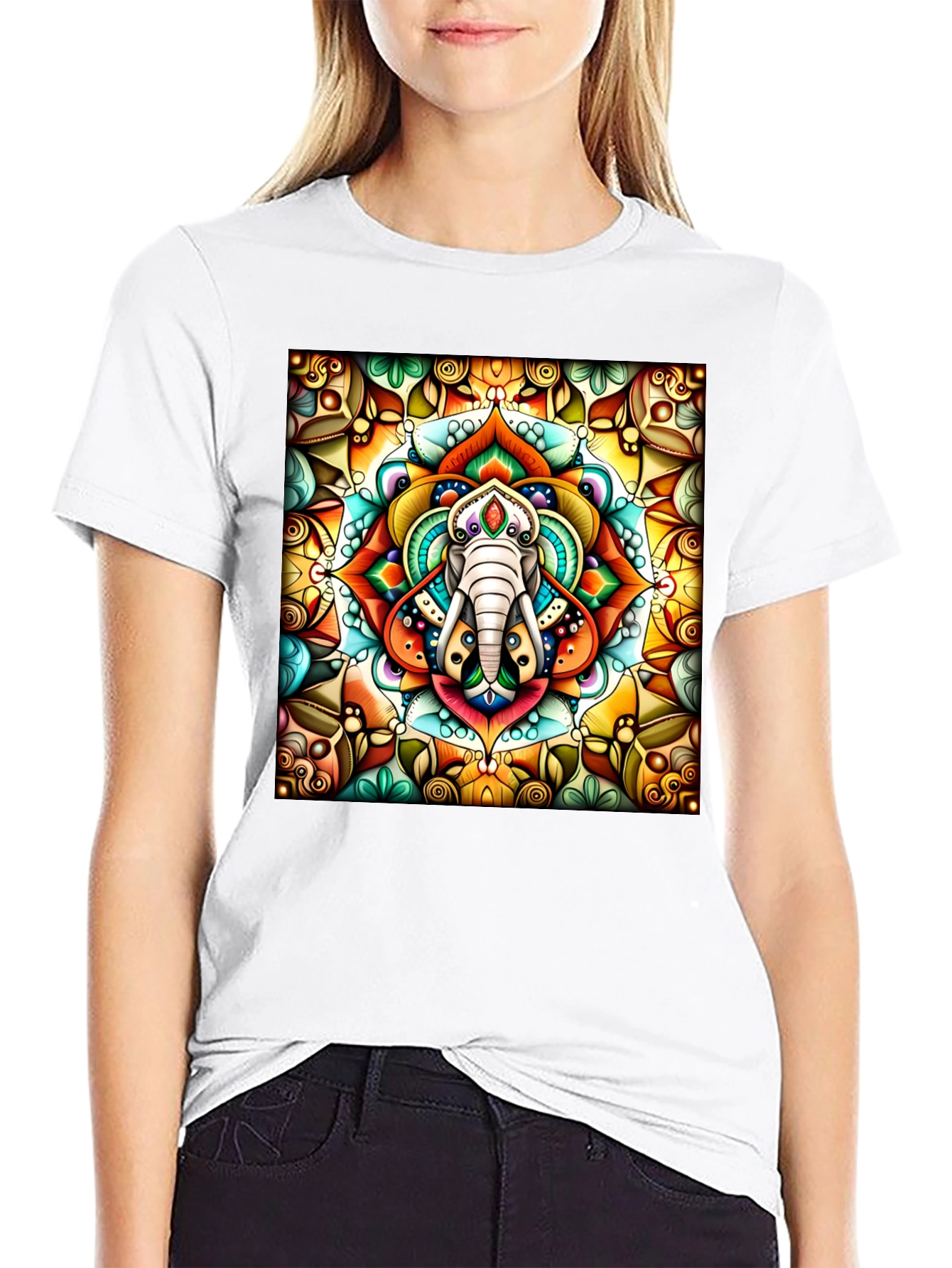 Elephant Mandala Graphic Tee