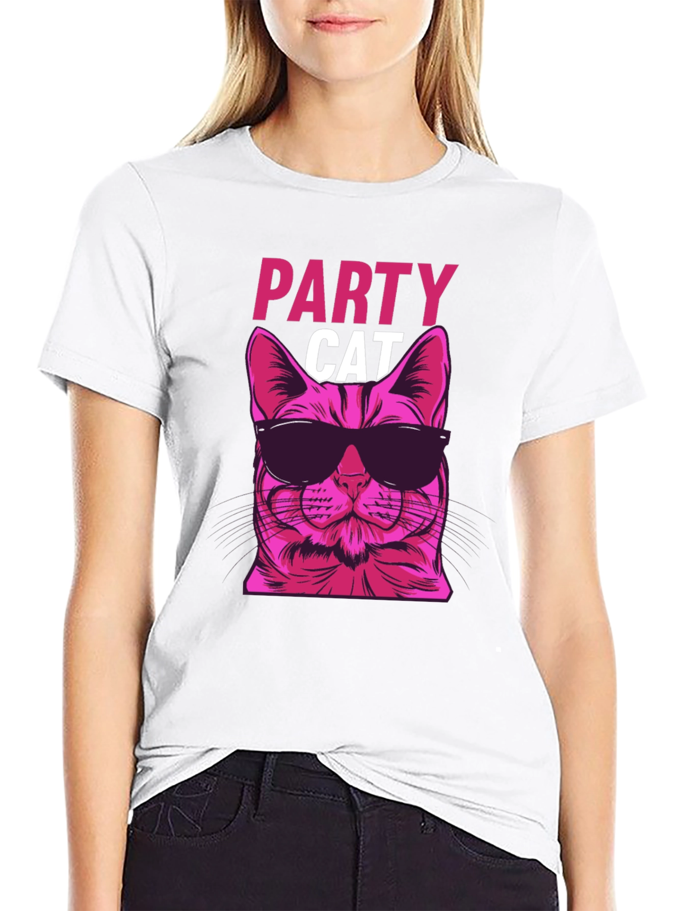 Party Cat Graphic Tee - Cool & Funky!