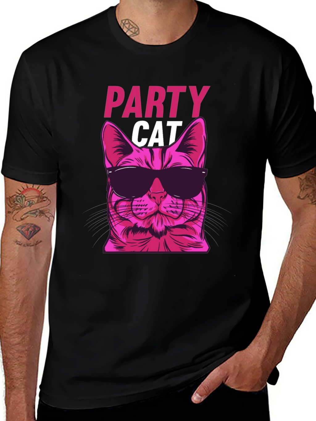 Party Cat Graphic Tee - Cool & Funky!