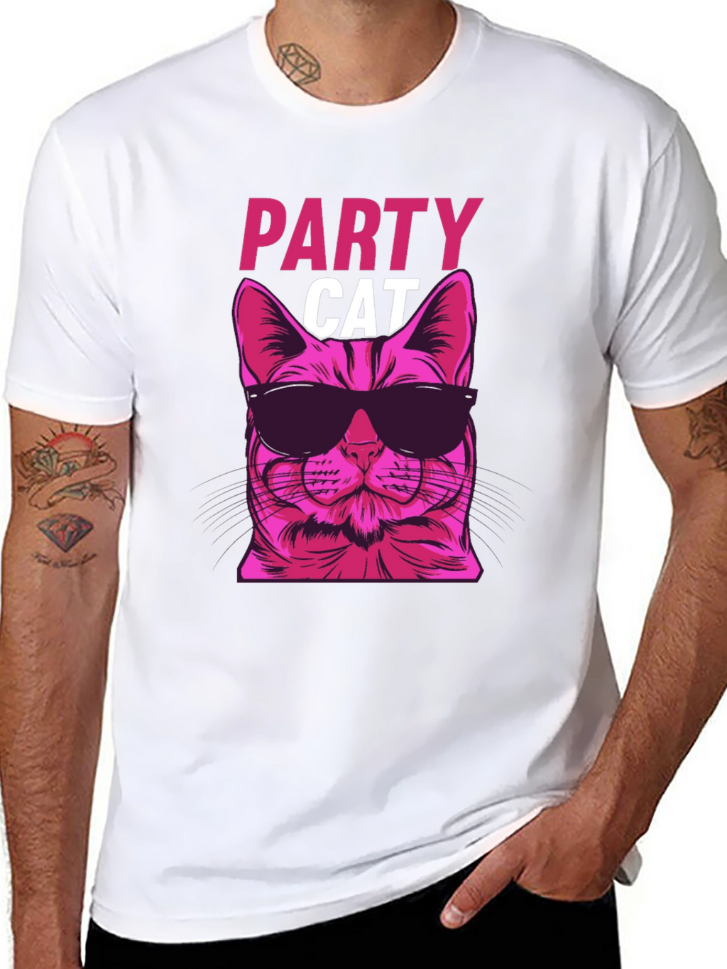 Party Cat Graphic Tee - Cool & Funky!