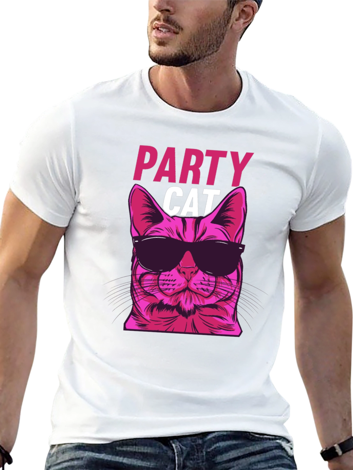 Party Cat Graphic Tee - Cool & Funky!