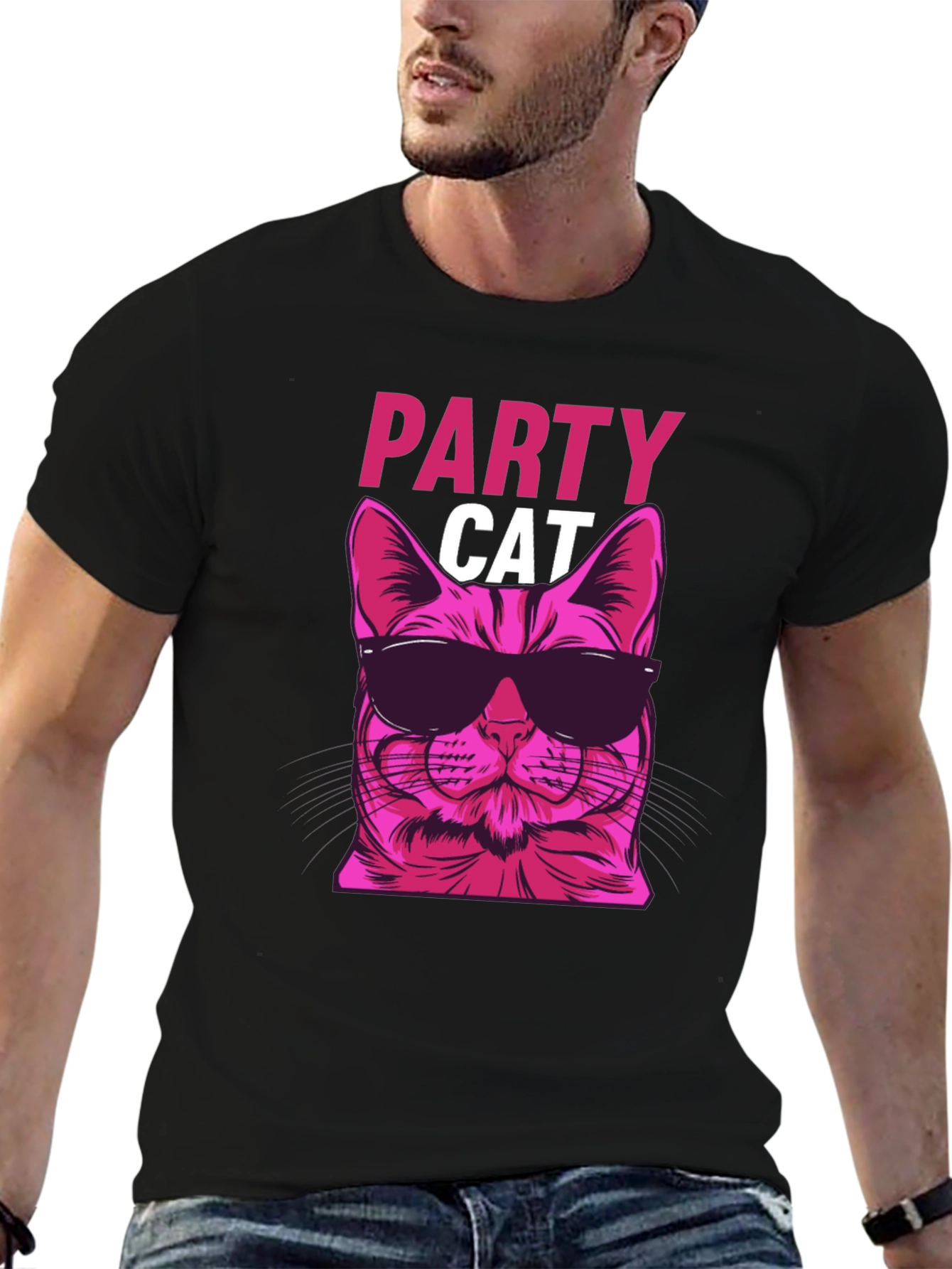 Party Cat Graphic Tee - Cool & Funky!