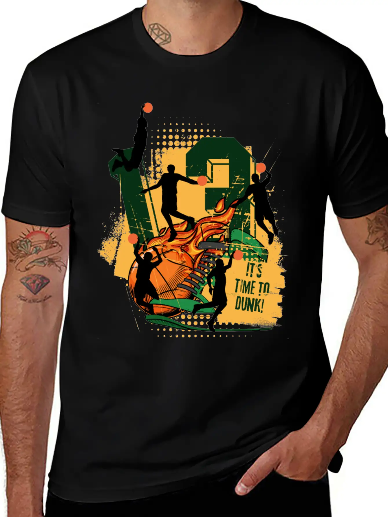 Dynamic Basketball Action It Time To Dunk Unisex Casual T-Shirt – Clean Design For Daily Comfort