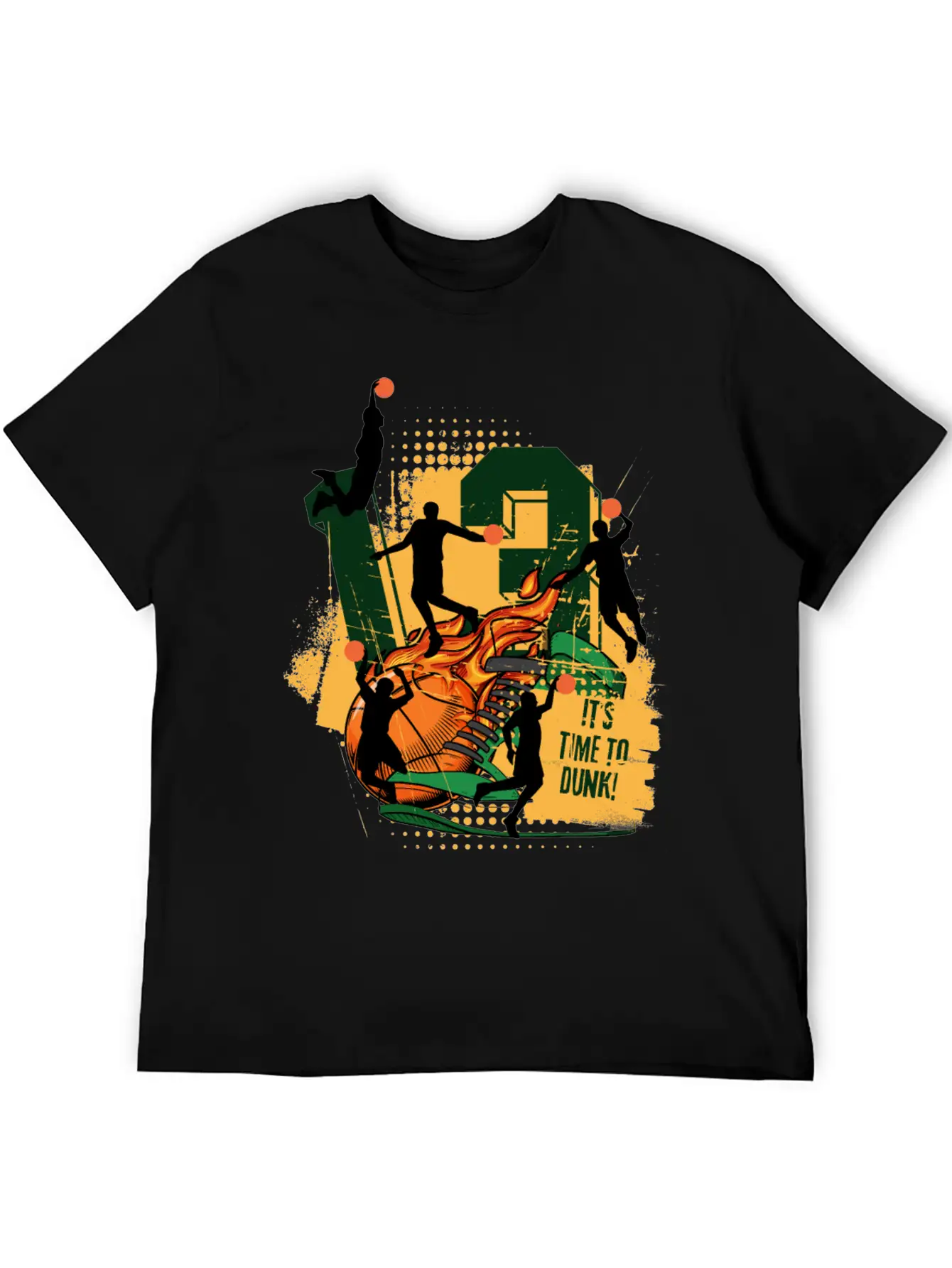 Dynamic Basketball Action It Time To Dunk Unisex Casual T-Shirt – Clean Design For Daily Comfort