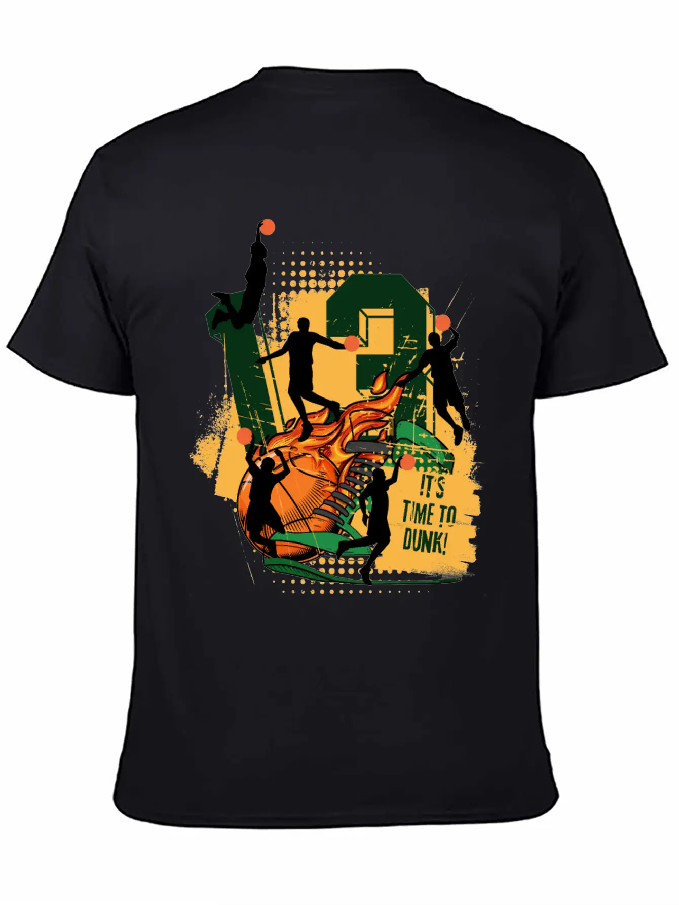 Dynamic Basketball Action It Time To Dunk Unisex Casual T-Shirt – Clean Design For Daily Comfort