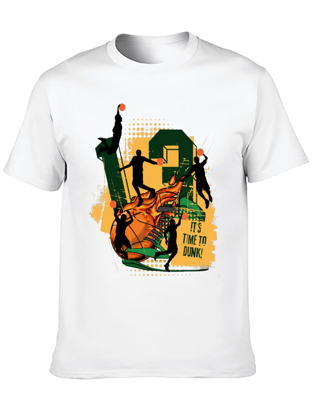 Dynamic Basketball Action It Time To Dunk Unisex Casual T-Shirt – Clean Design For Daily Comfort