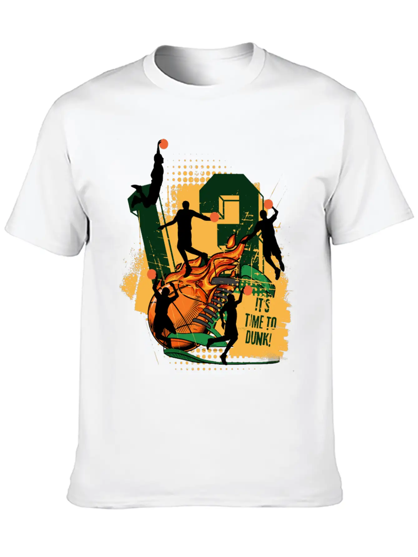 Dynamic Basketball Action It Time To Dunk Unisex Casual T-Shirt – Clean Design For Daily Comfort